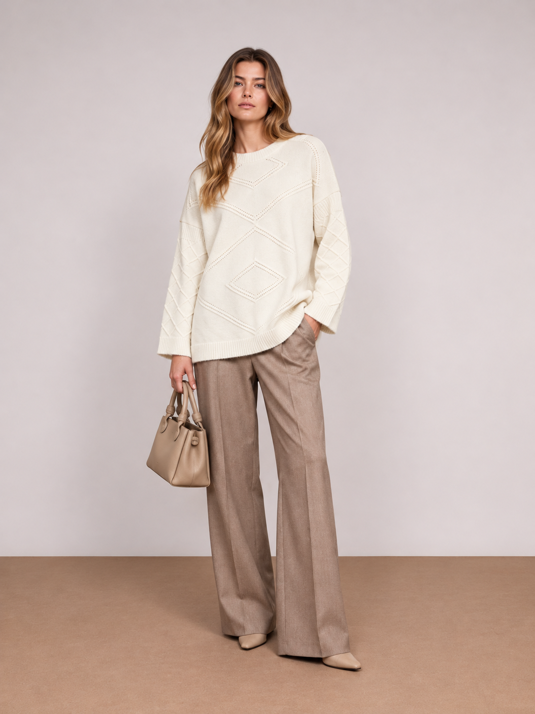Camisola Oversize Arans — Branco
