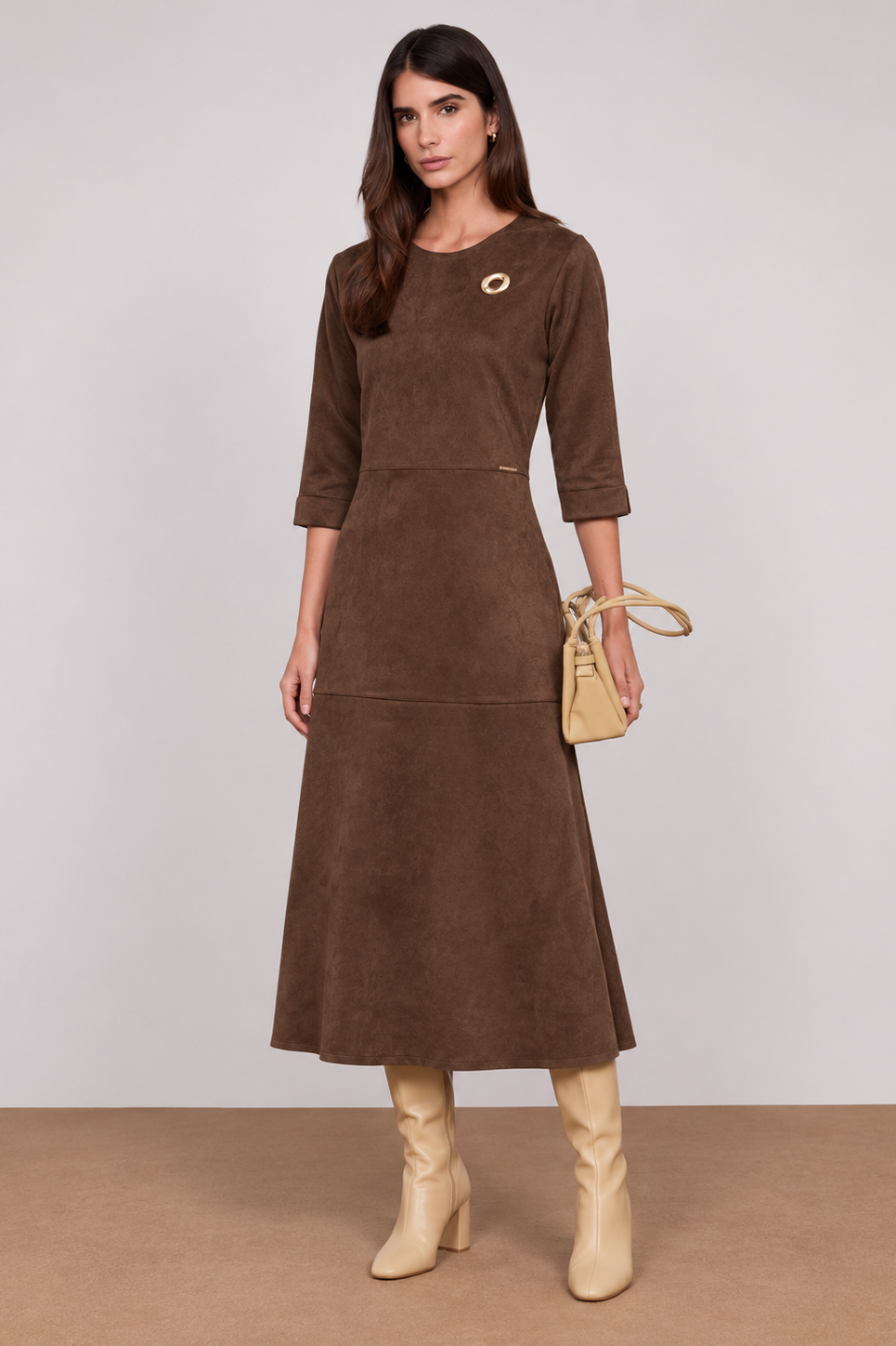 Vestido Midi Suede
