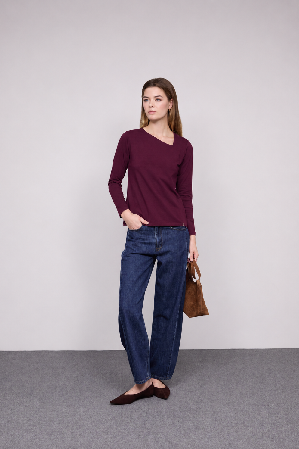 Asymmetric Neckline Sweater