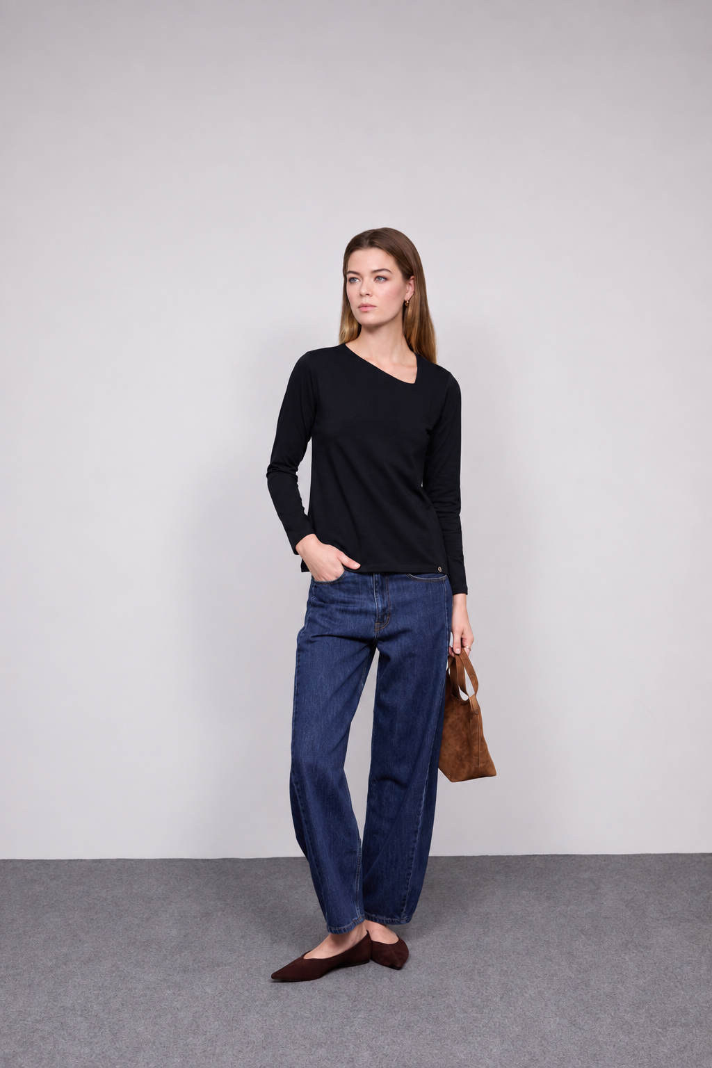 Asymmetric Neckline Sweater