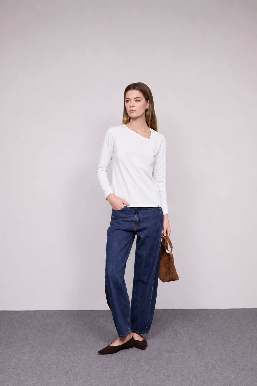 Asymmetric Neckline Sweater