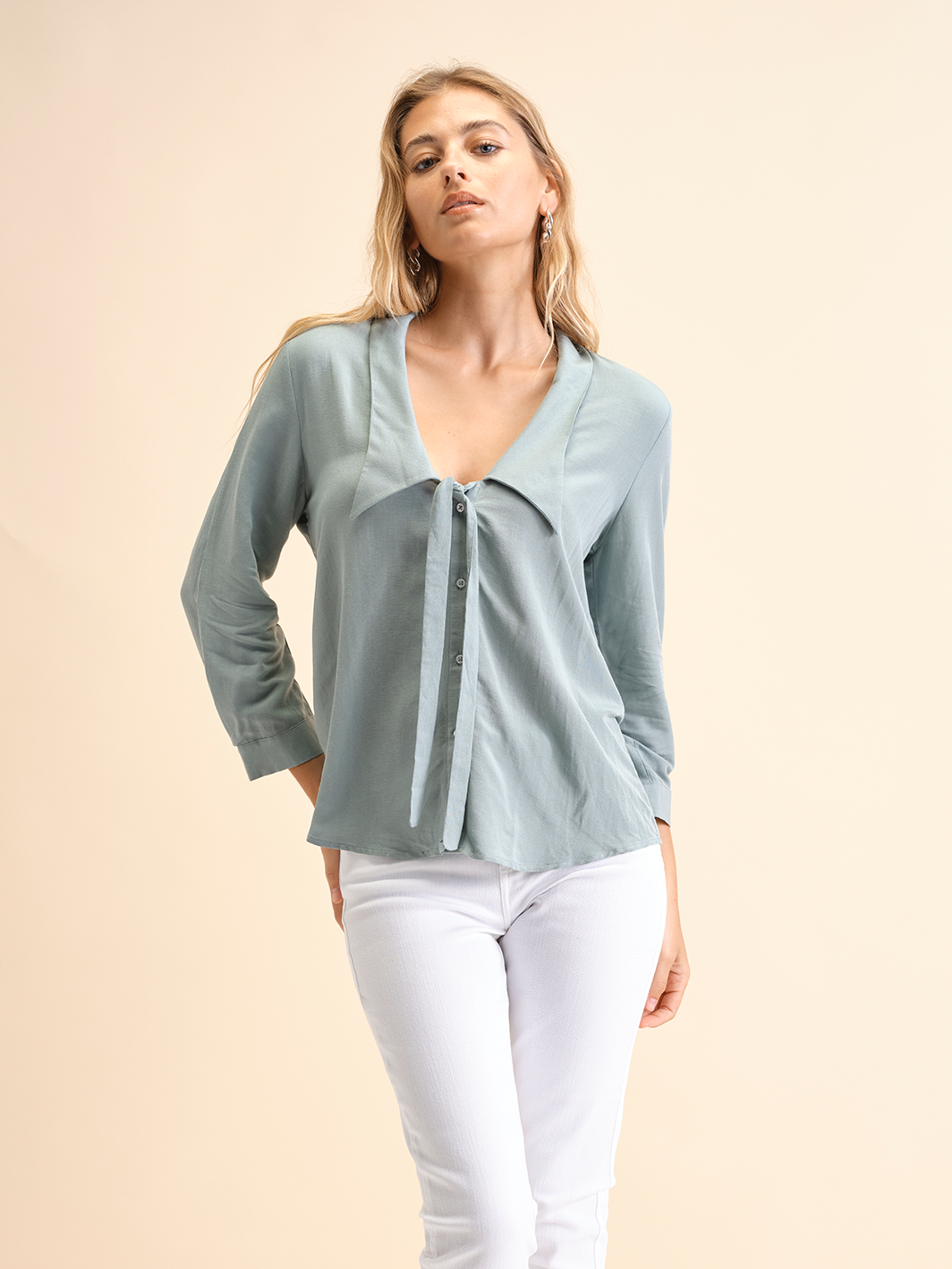 Blusa Linho Laço | GUIMANOS – vista 2