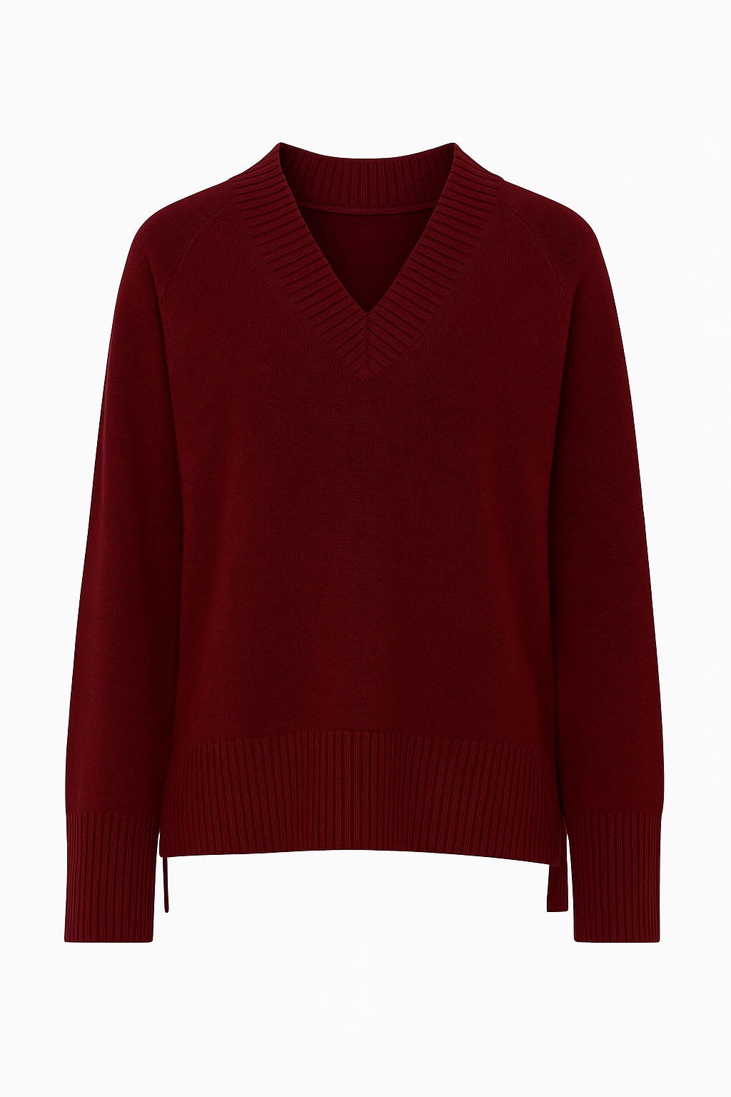 Camisola em Lã com Decote em Bico