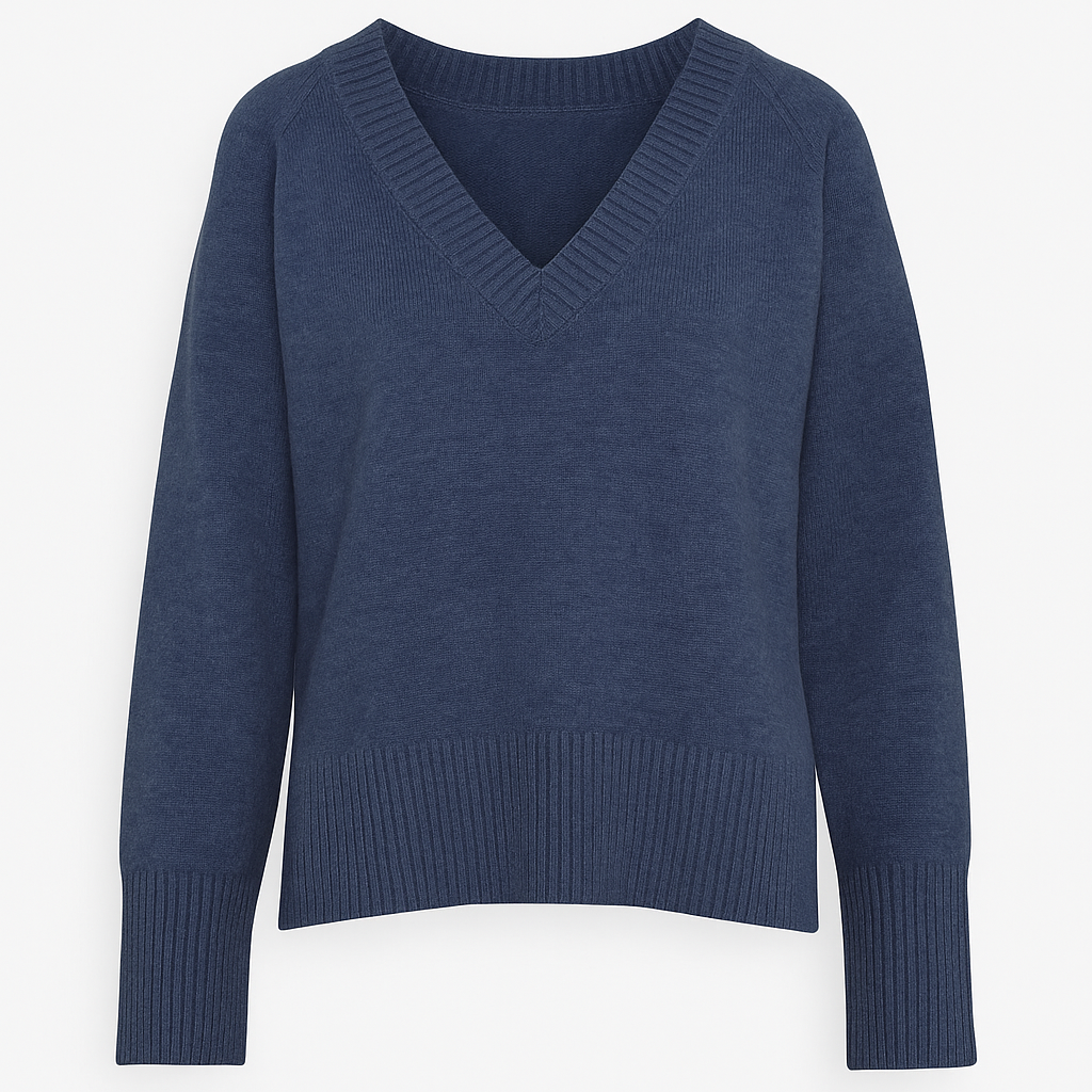 Camisola em Lã com Decote em Bico