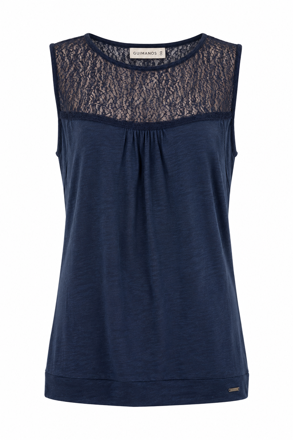 T-Shirt Linho Renda Peito