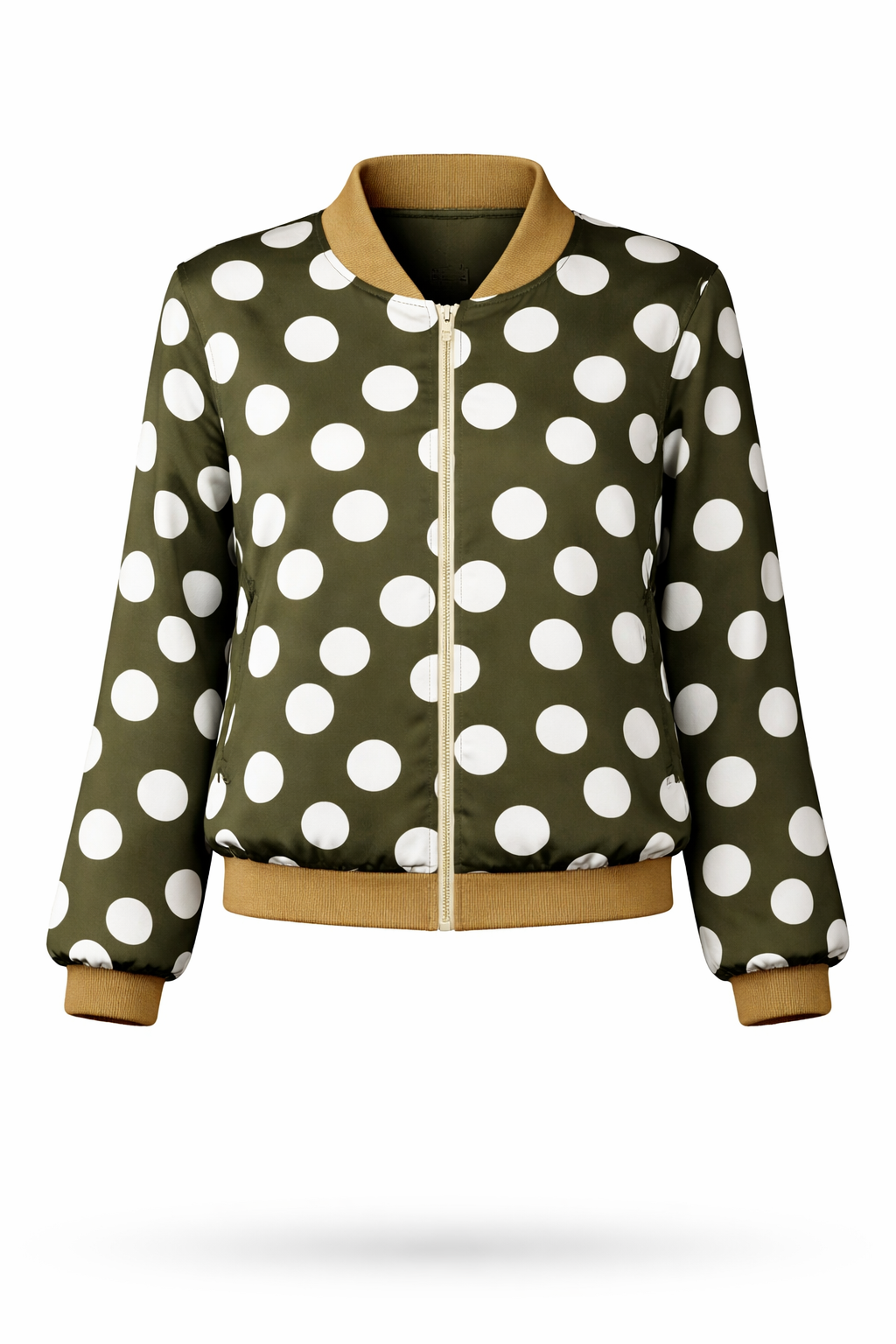 Bomber Jacket with Polka Dot Pattern