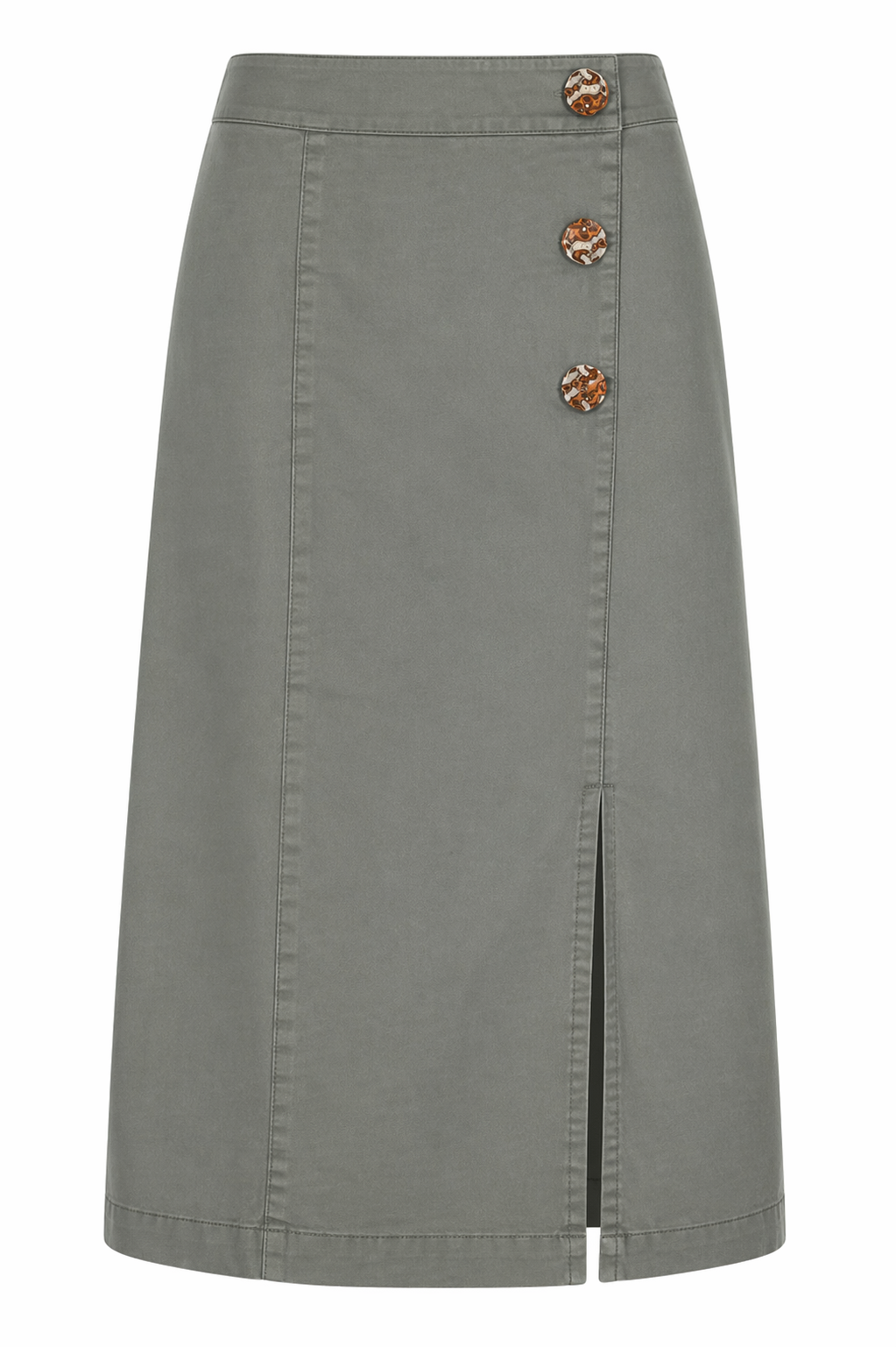 Midi Skirt with Decorative Buttons