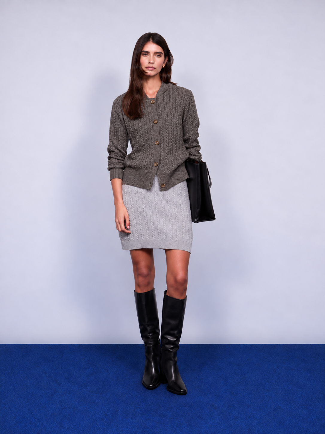 Cardigan Tranças Lã
