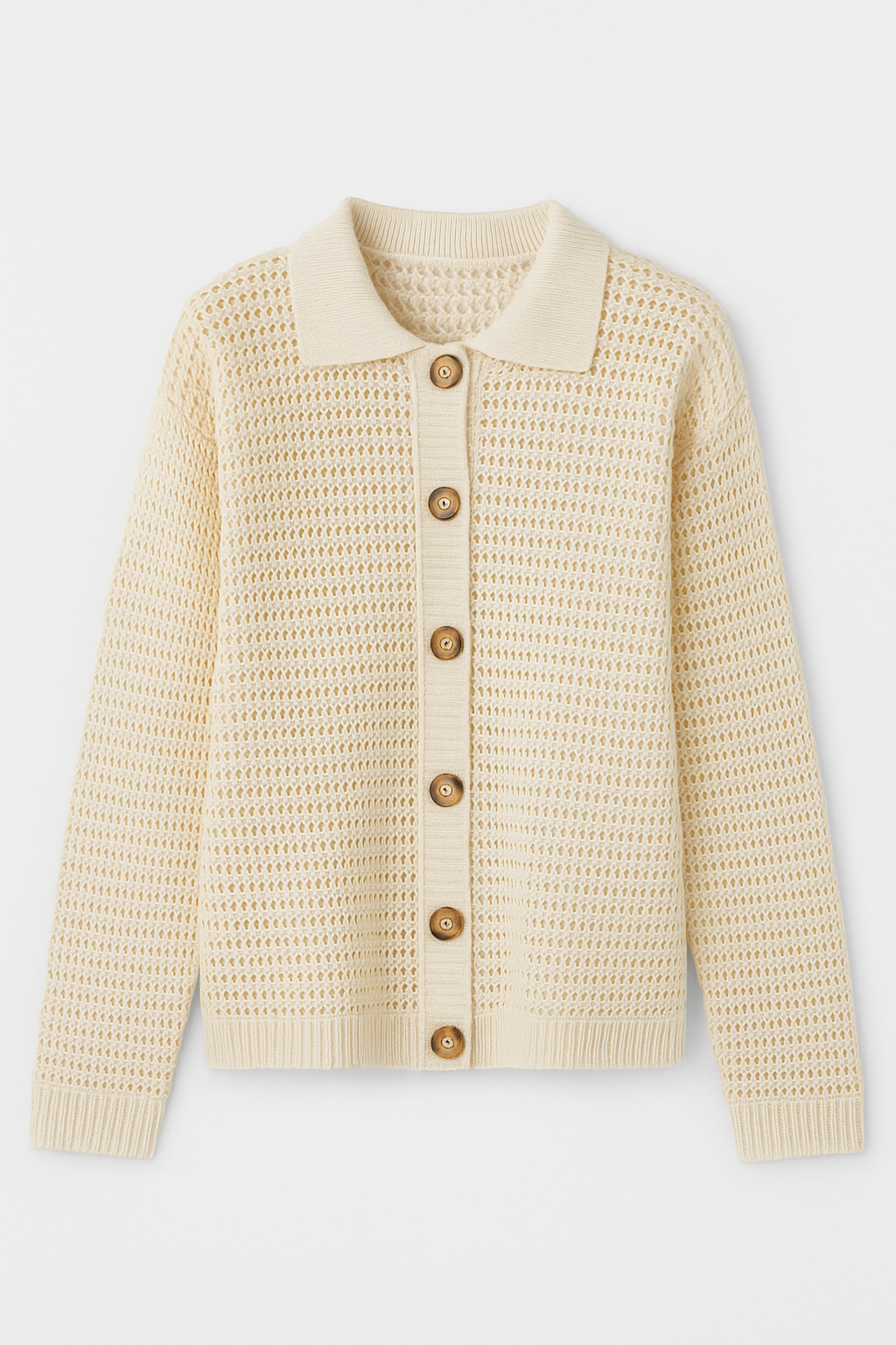 Casaco Perfurado Com Botões