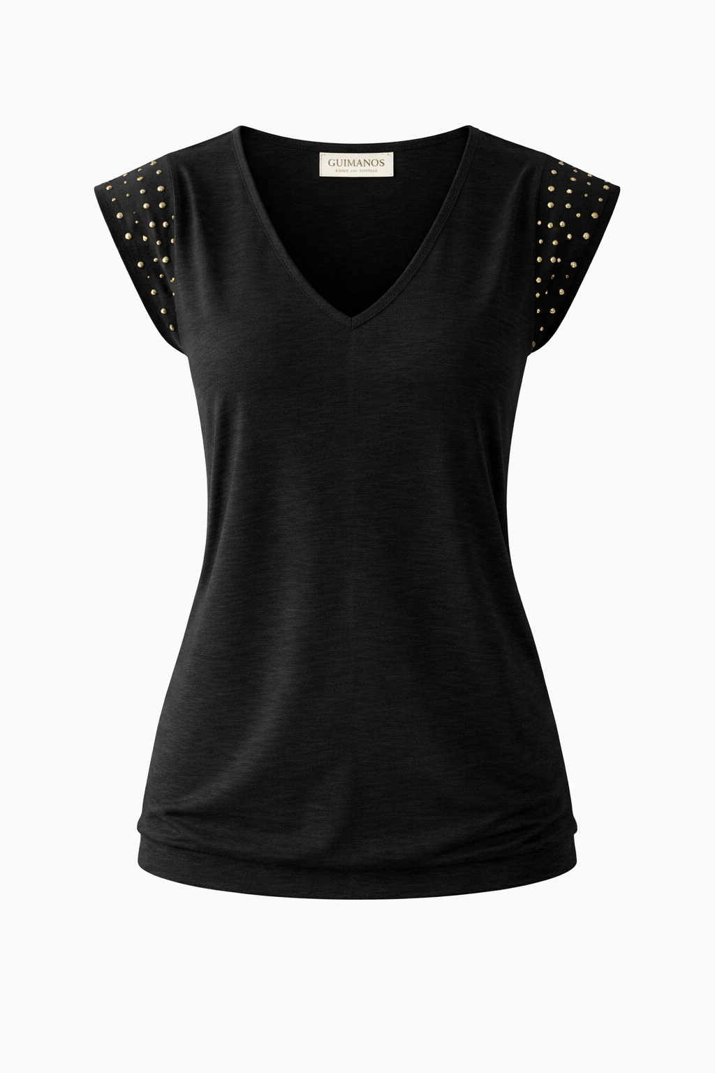 T-shirt com Detalhe em Tachas