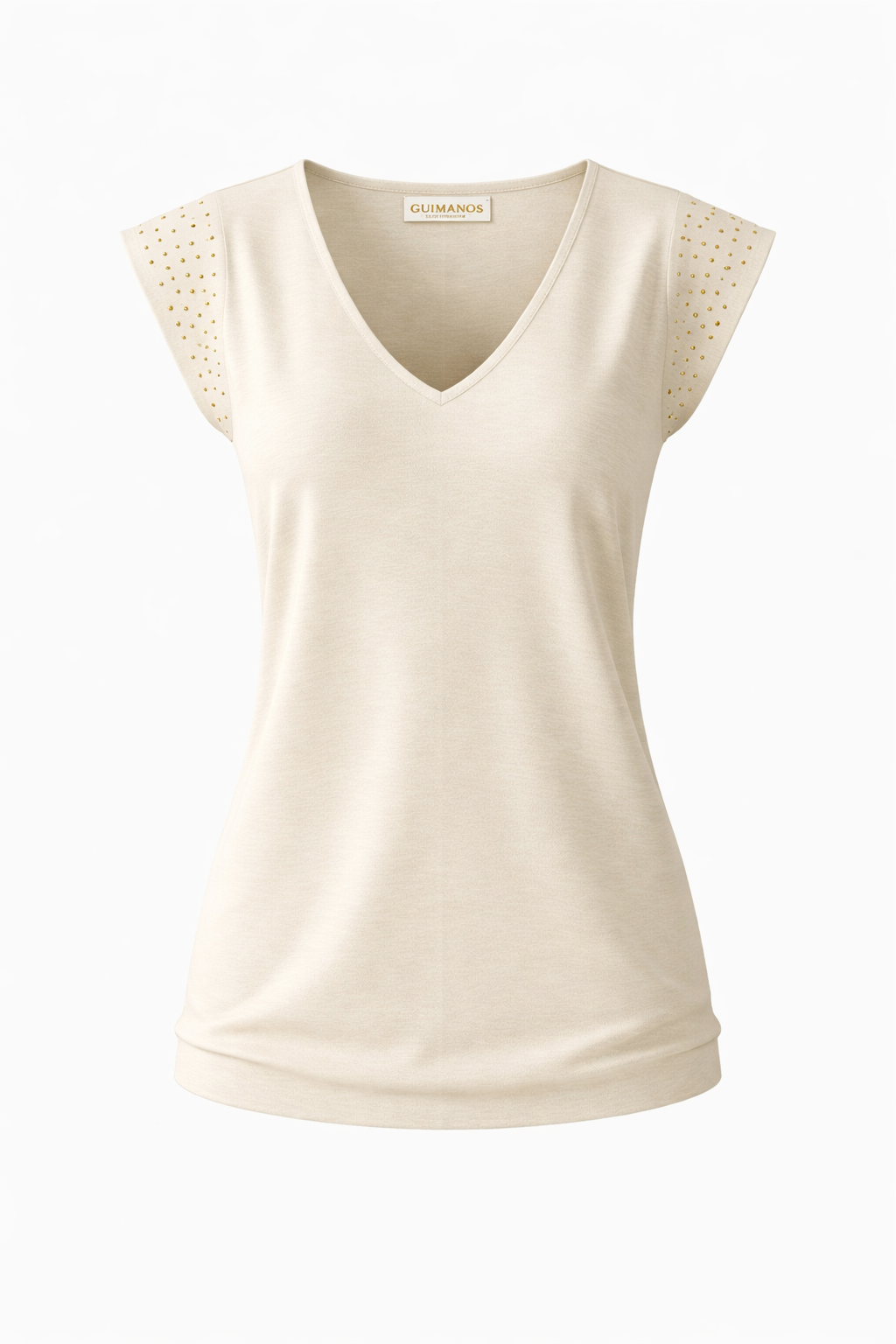 T-shirt com Detalhe em Tachas