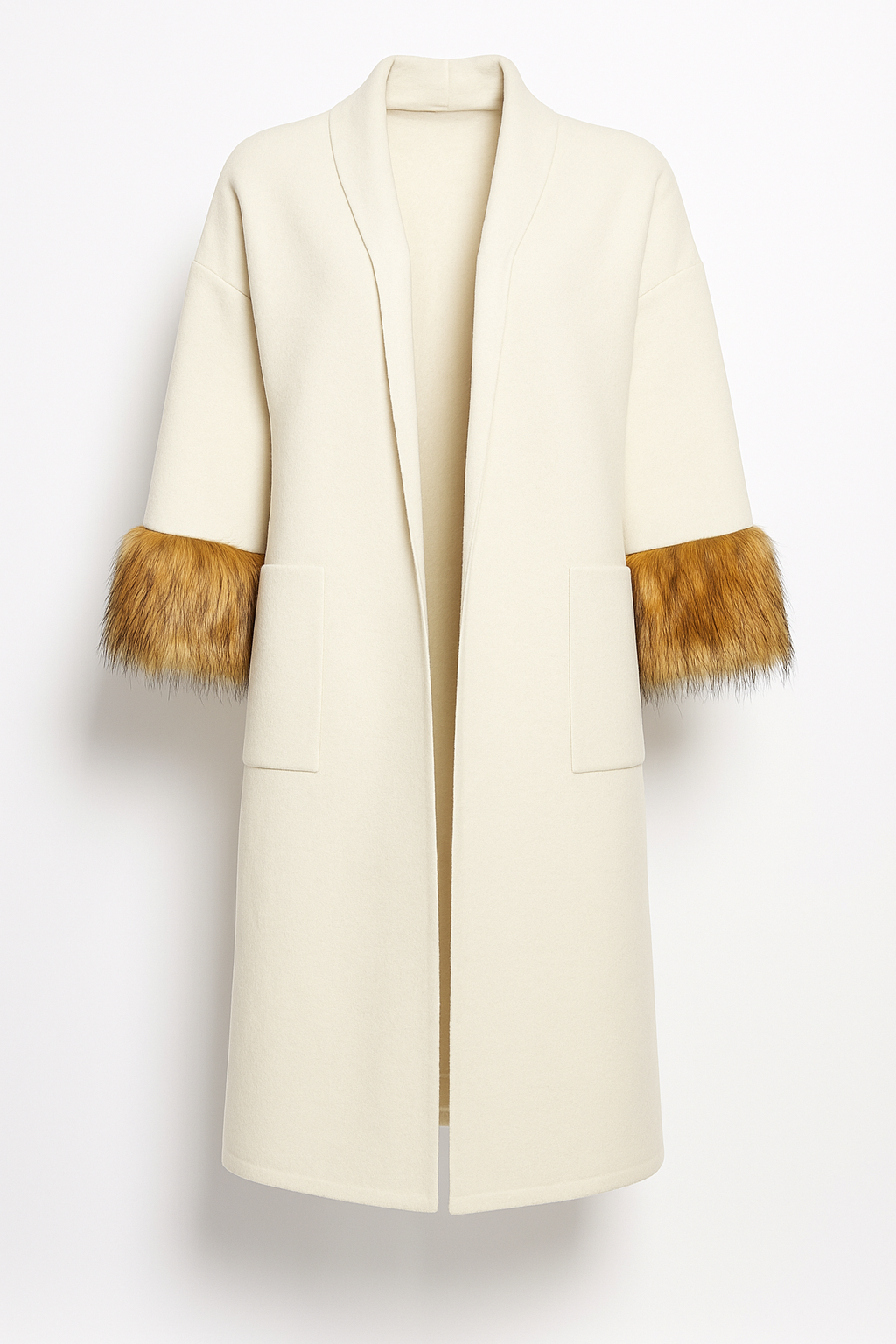 Long coat with fur detail.