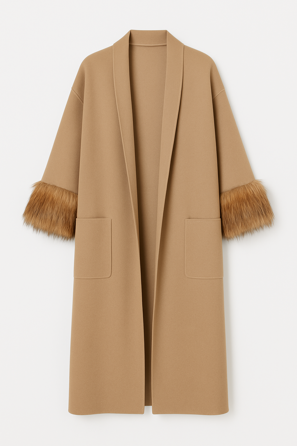 Long coat with fur detail.