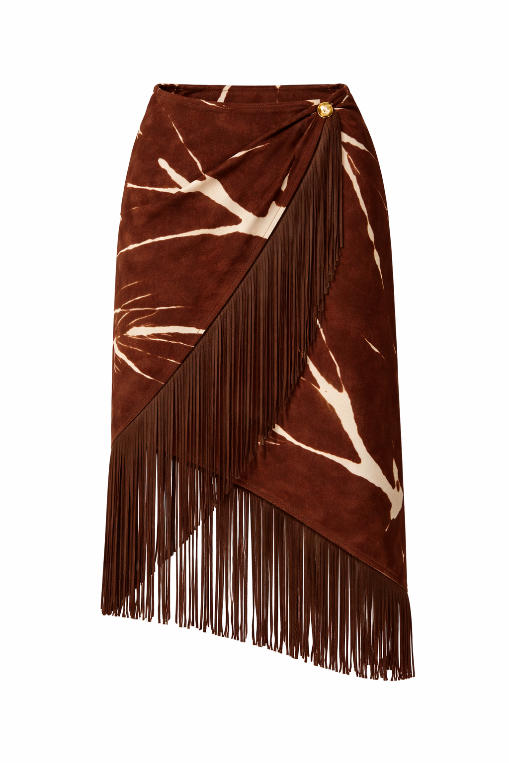 Printed Skirt with Fringes
