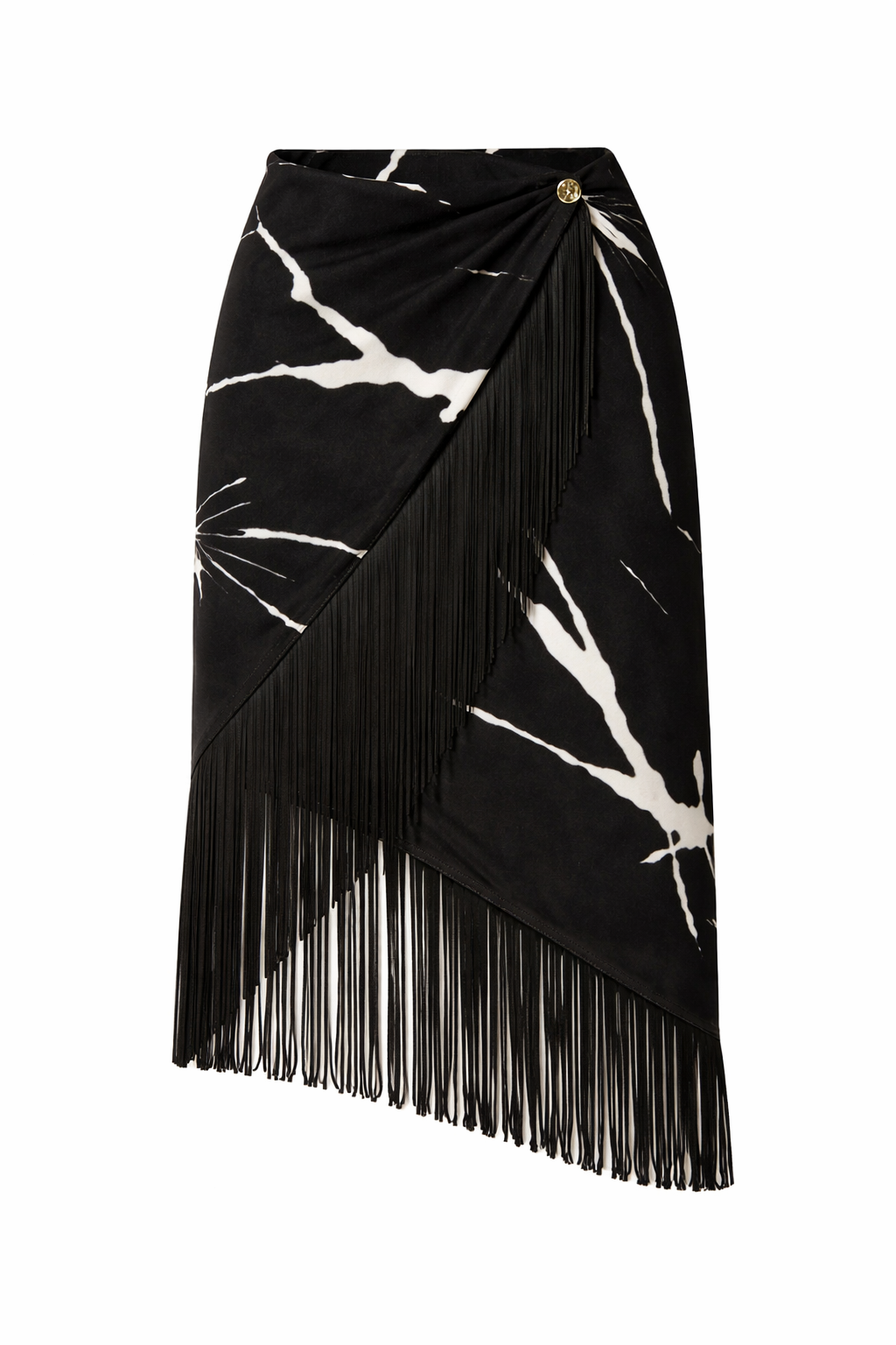 Printed Skirt with Fringes