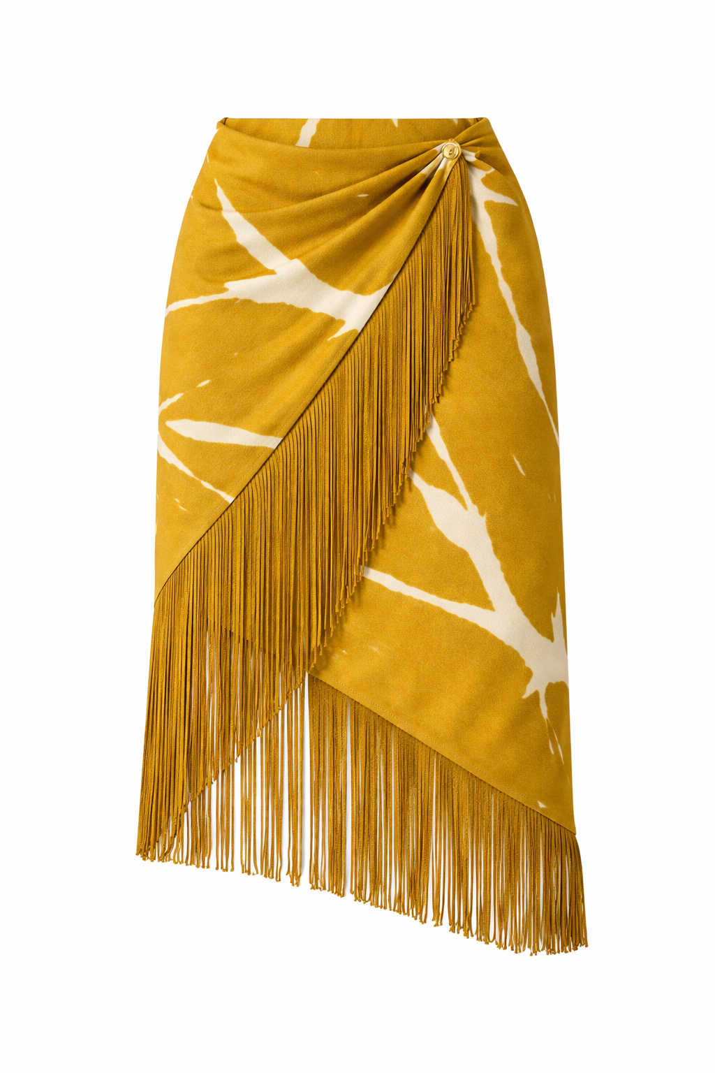 Printed Skirt with Fringes