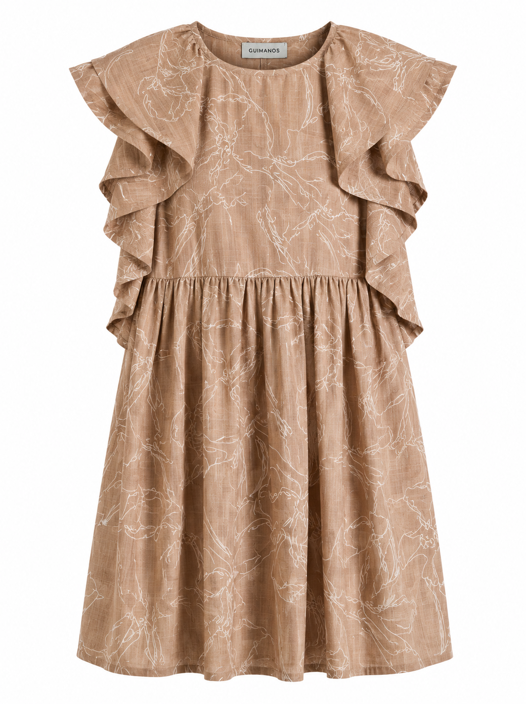 Vestido Curto Mangas Folho