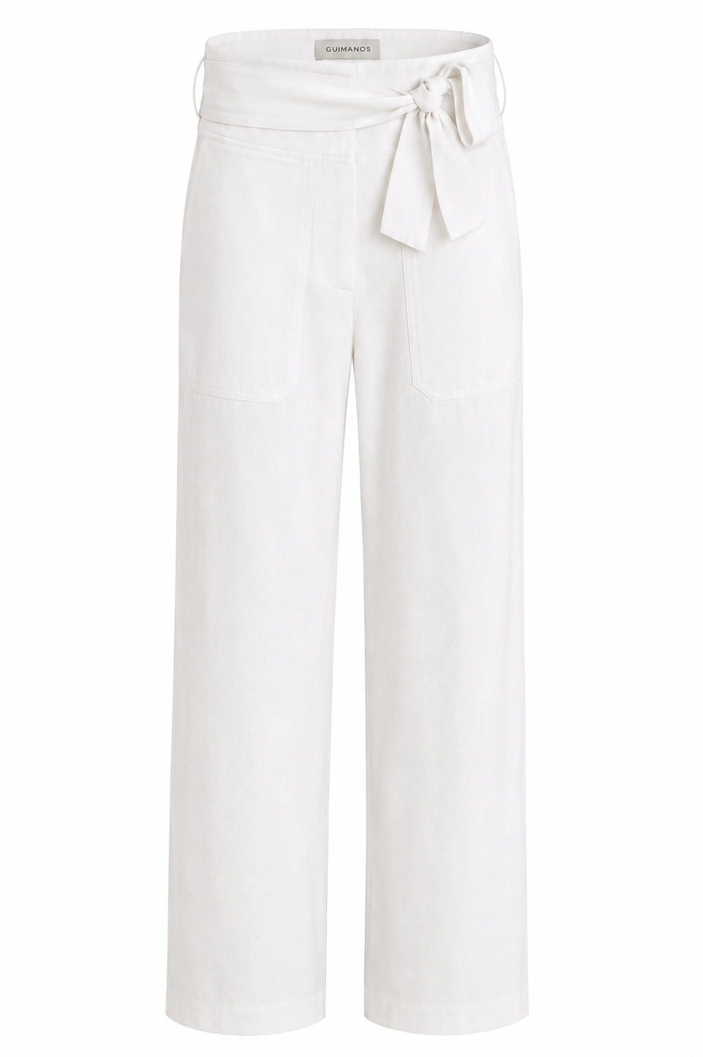 Pantalones de lino con cinturón 