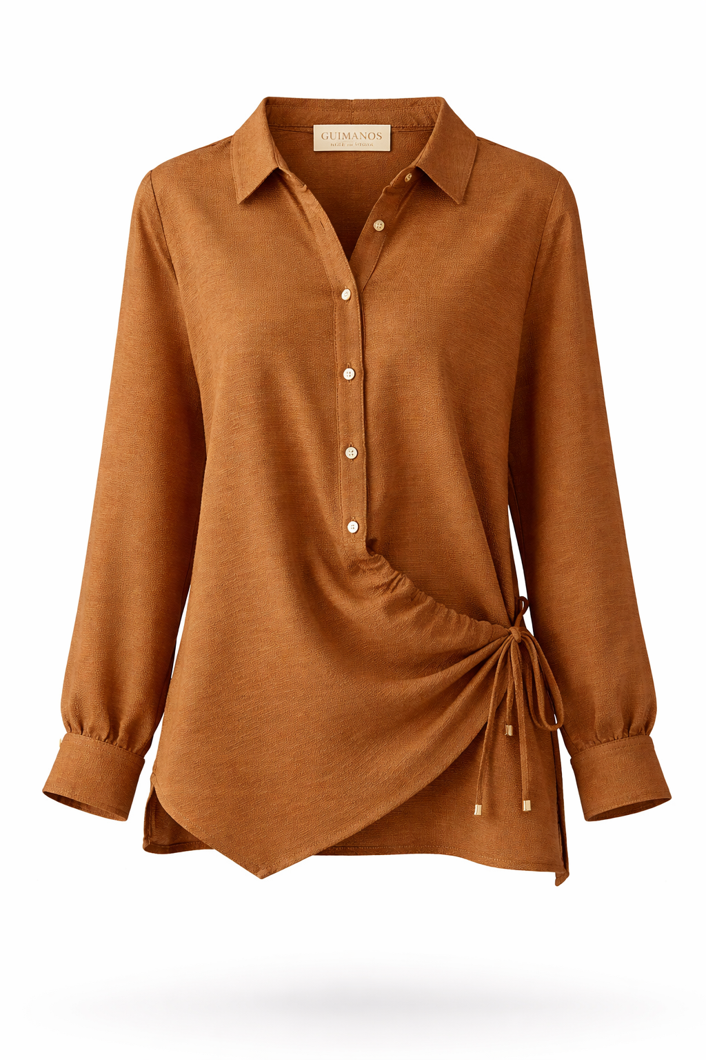 Blusa Fluida com Ajuste Lateral