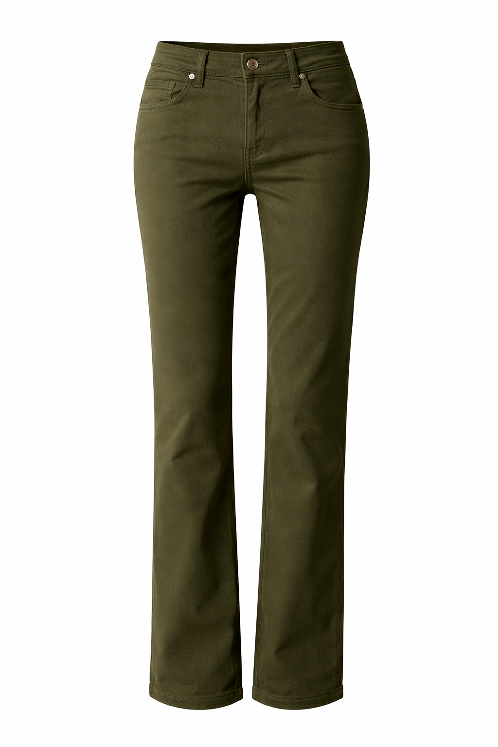 High-Waisted Twill Pants