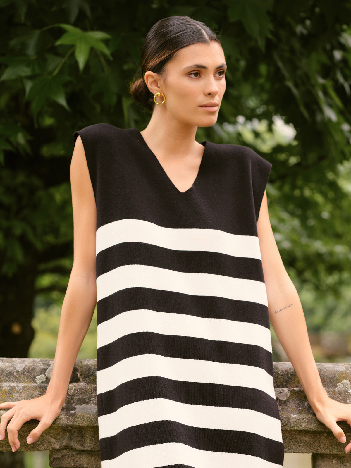 Vestido Riscas Algodão | GUIMANOS – vista 3