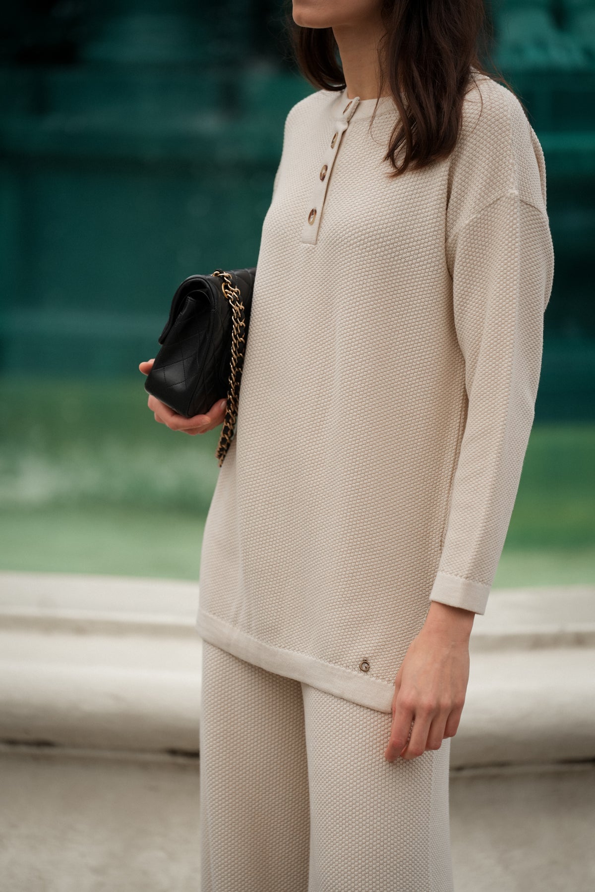 Camisola em Malha Texturada – Bege