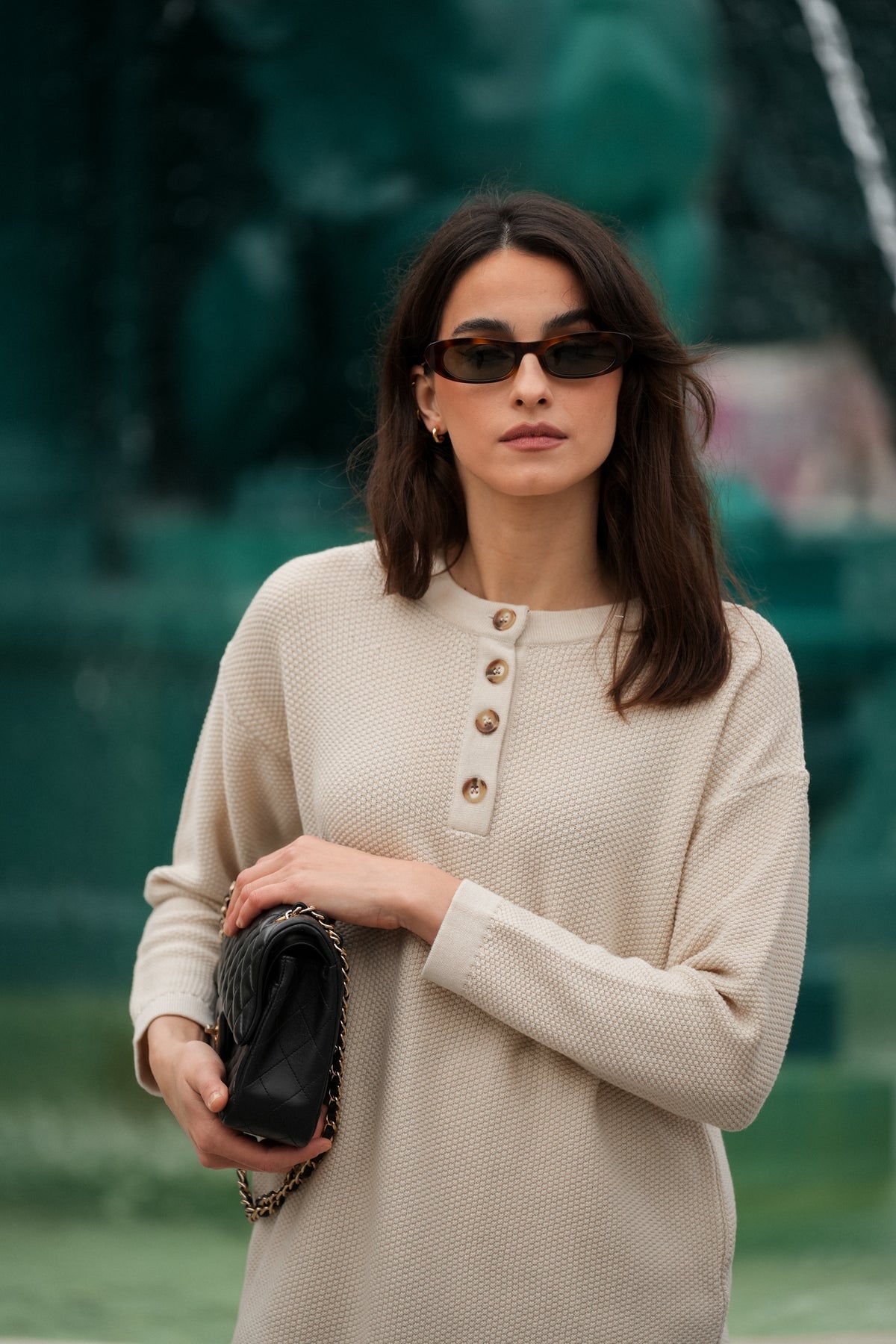 Camisola em Malha Texturada – Bege