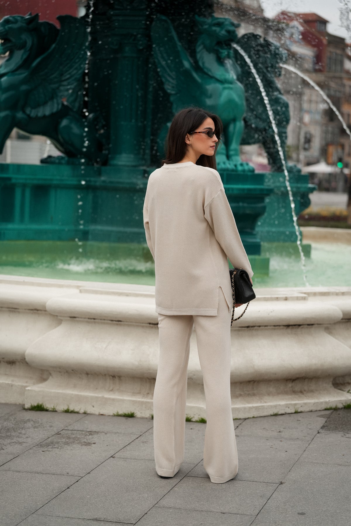 Camisola em Malha Texturada – Bege