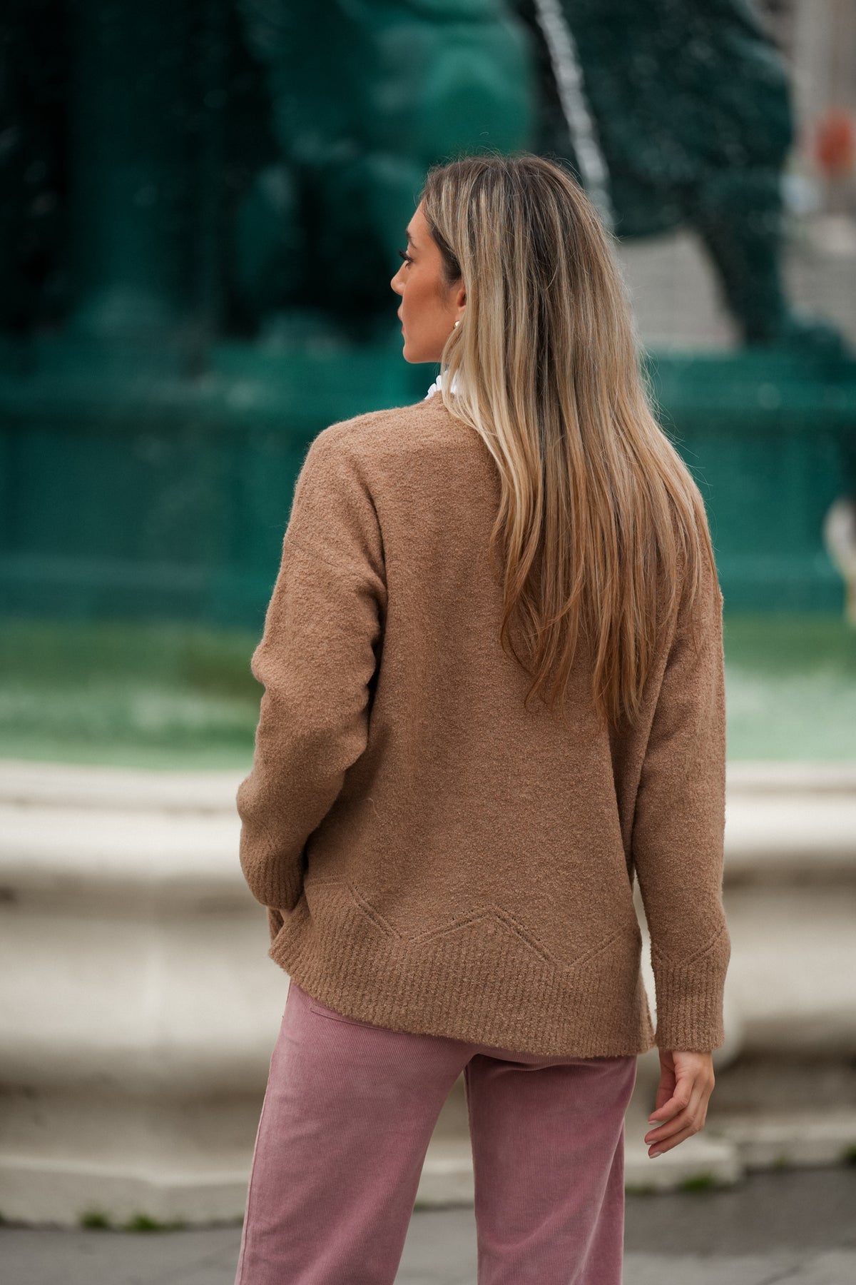 Camisola Camel em Malha Suave | GUIMANOS – vista 3