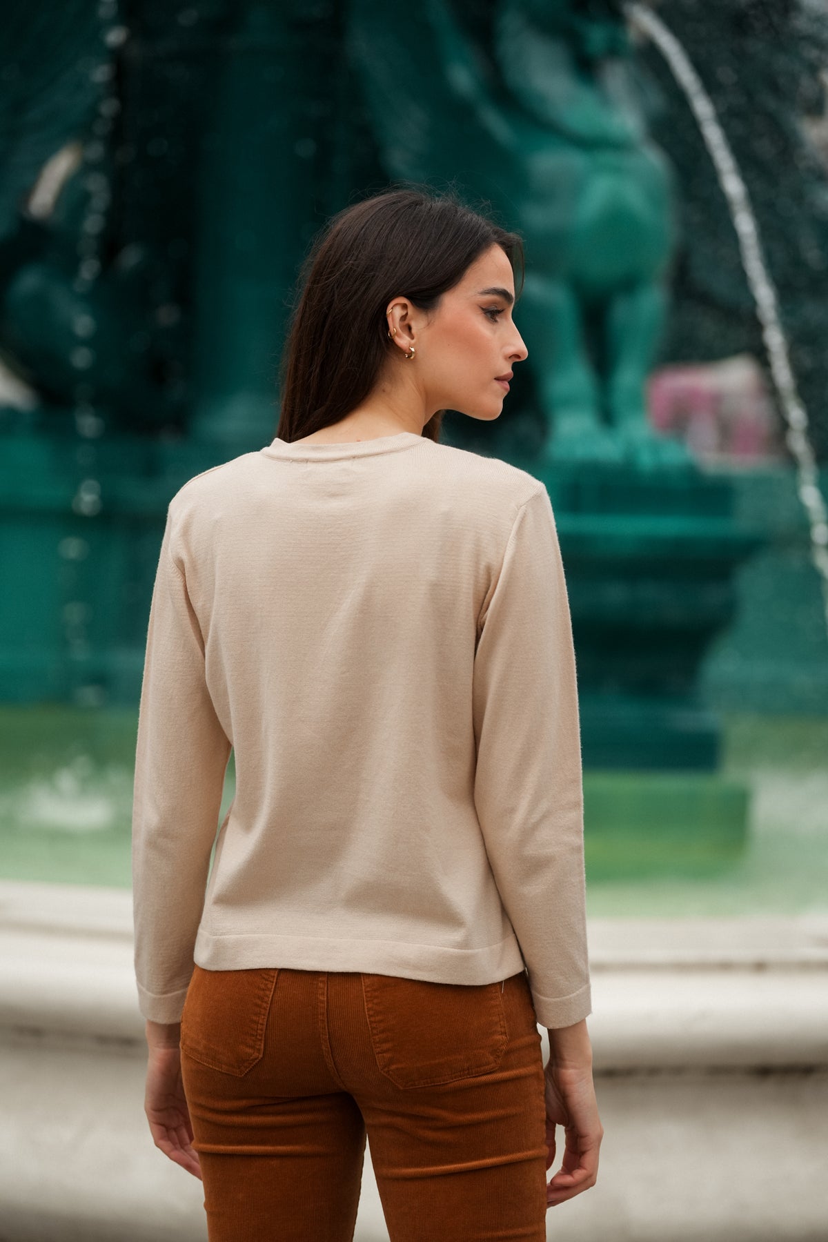 Camisola com Laço na Gola