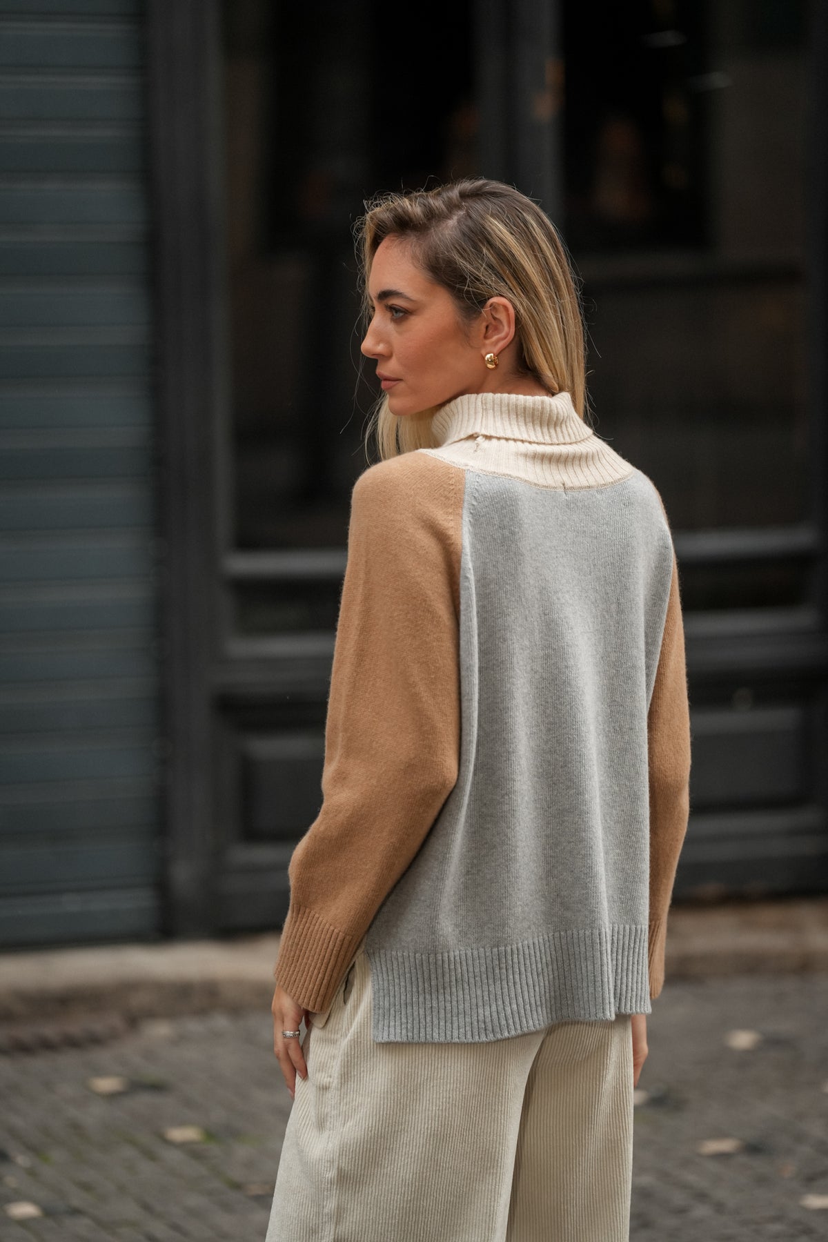 Camisola Bicolor em Lã e Caxemira