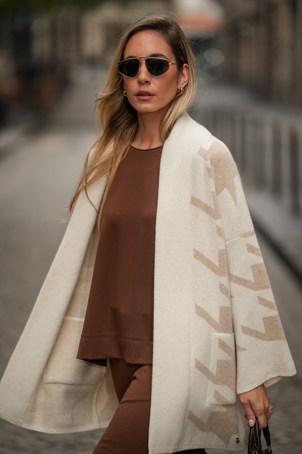 Casaco Bege Jacquard