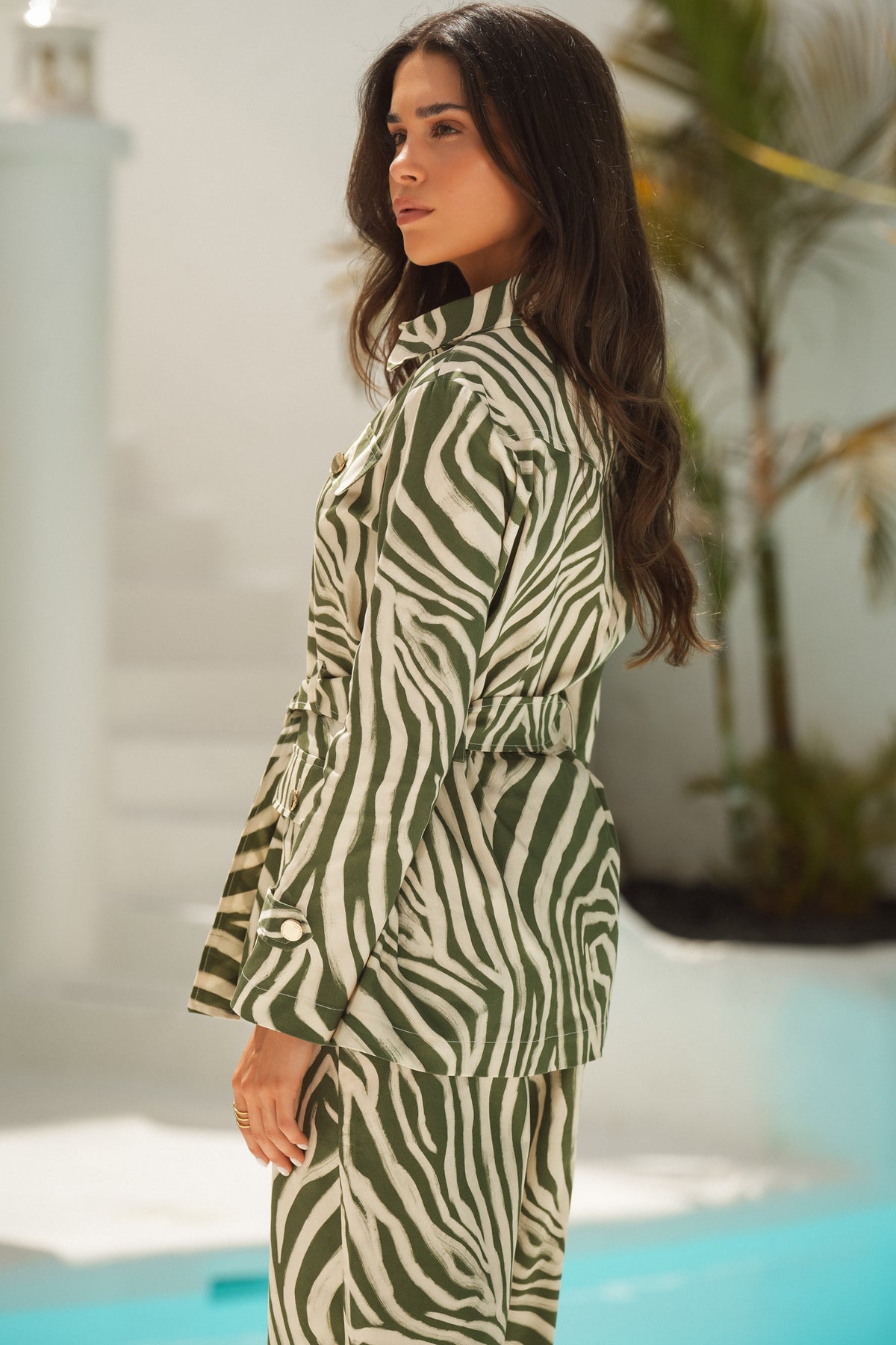Casaco Safari Estampado Verde