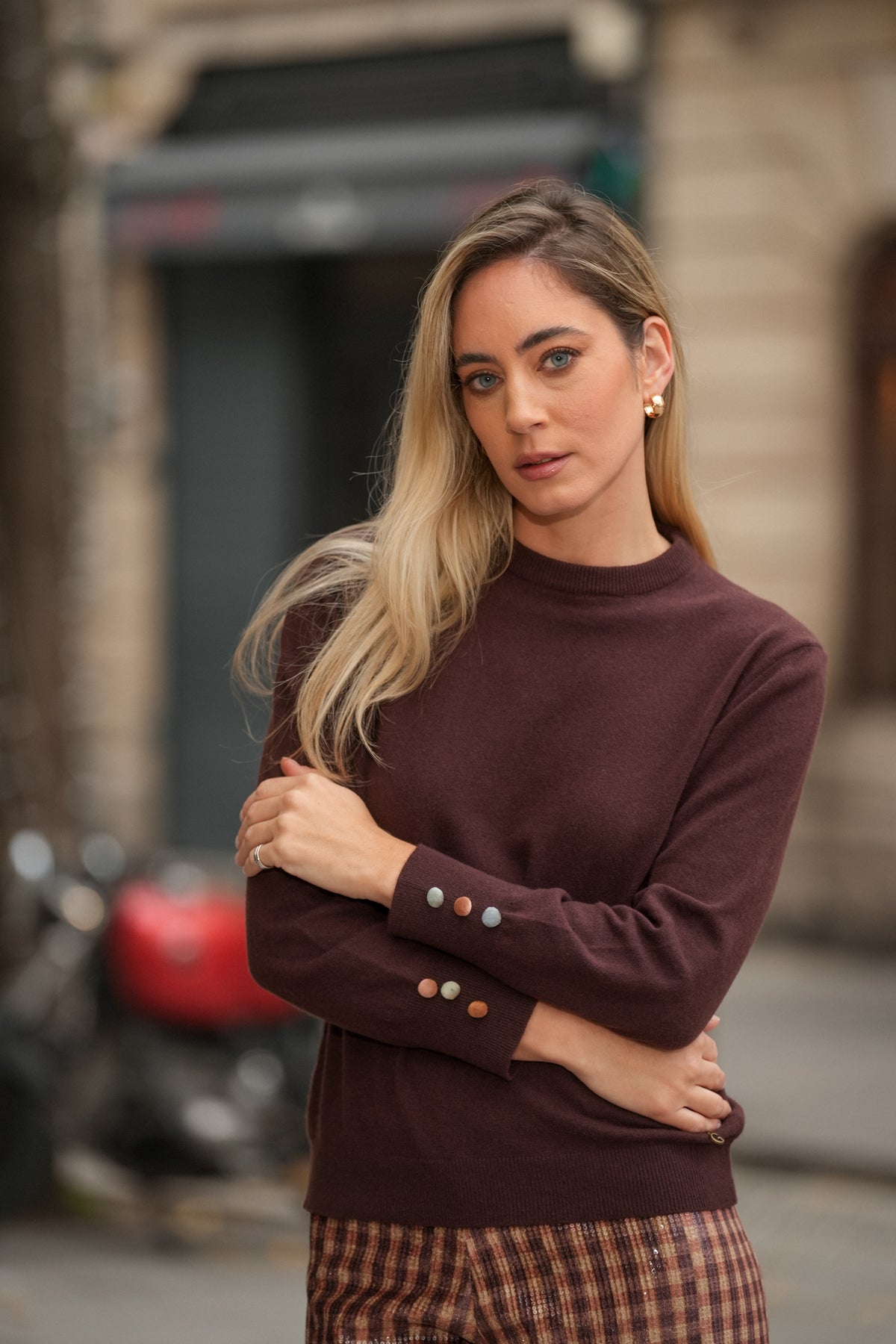 Camisola com Botões Multicolor