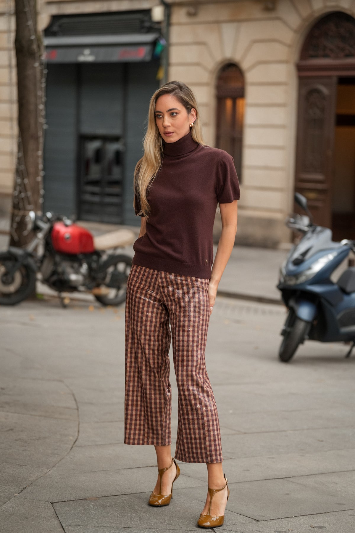 Calça Xadrez com Brilho