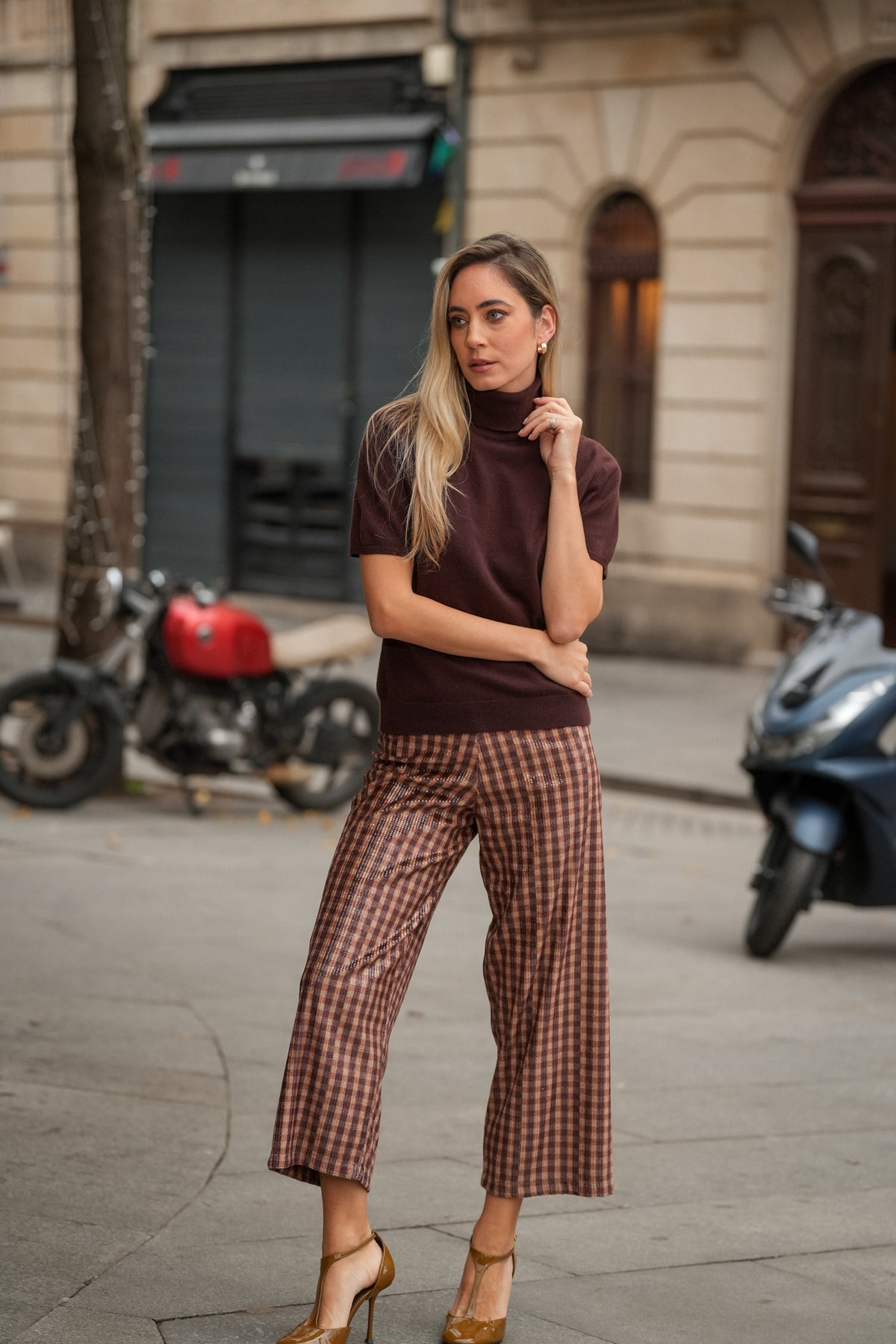 Calça Xadrez com Brilho