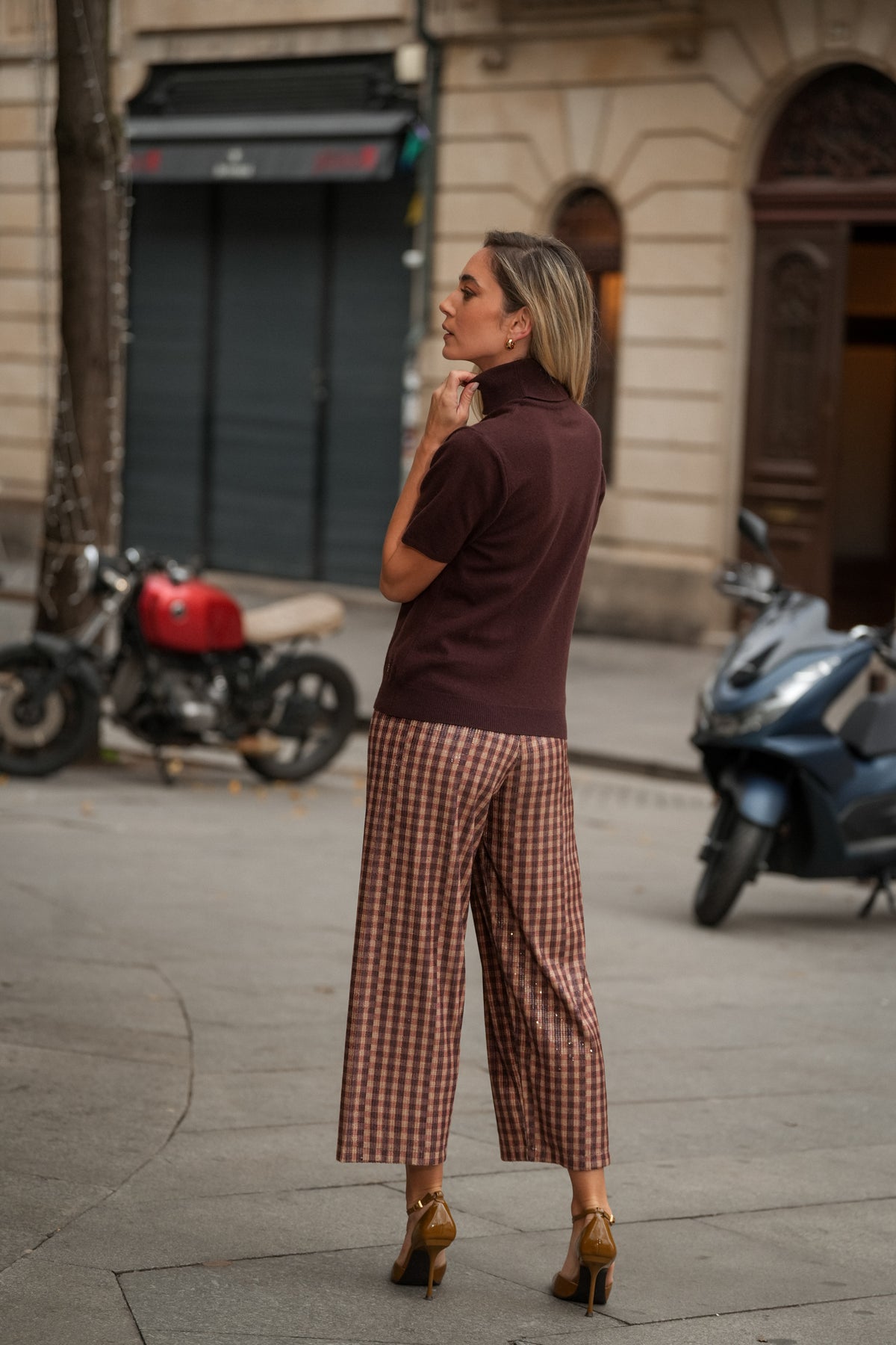 Calça Xadrez com Brilho
