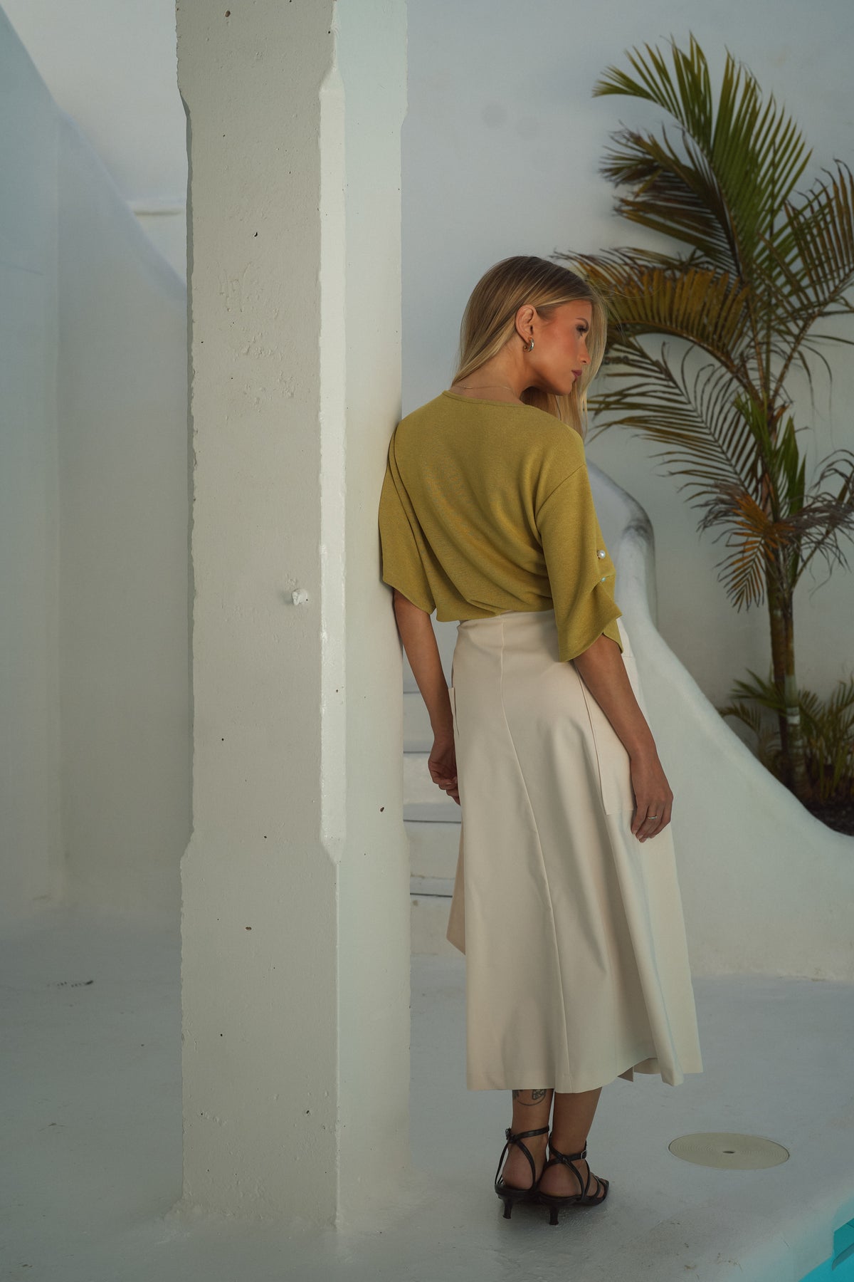 Saia Midi Envelope com Cinto