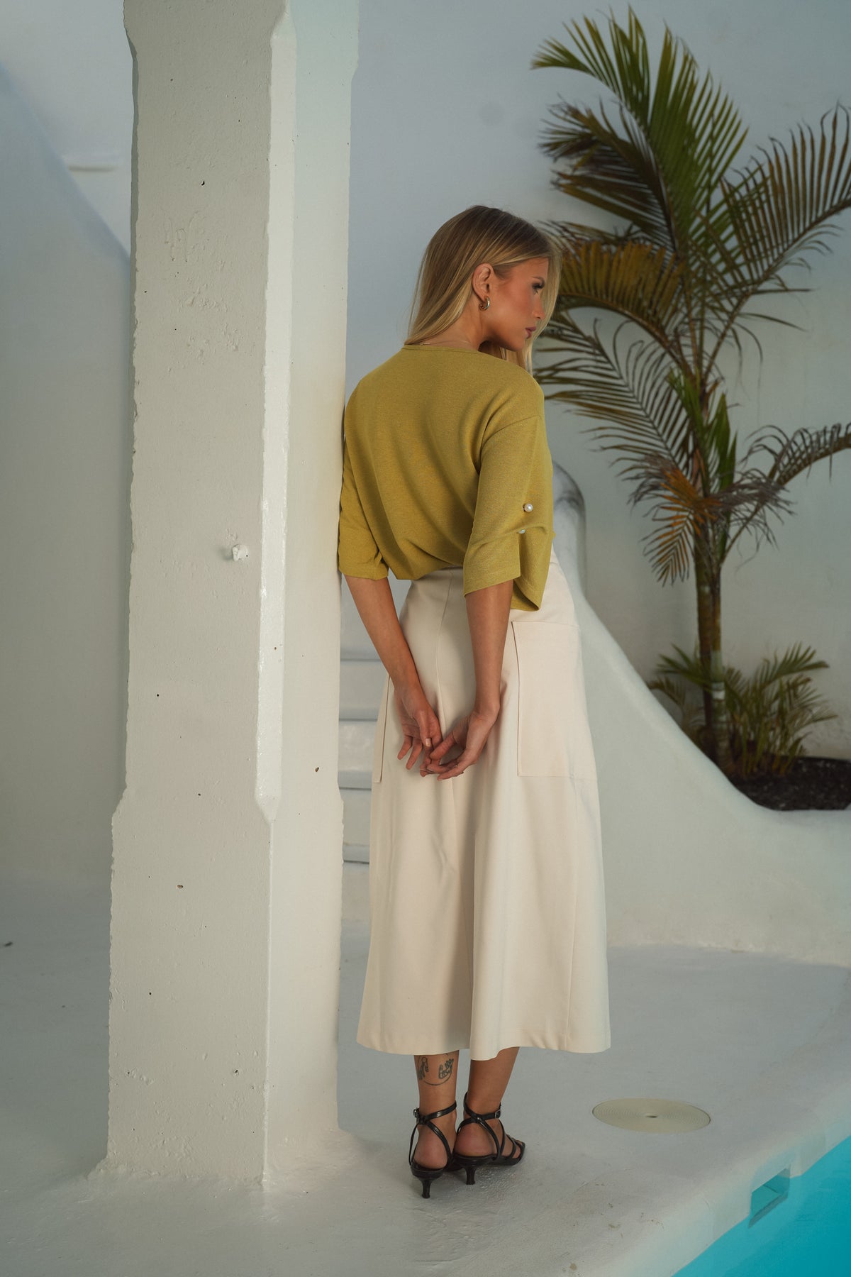 Saia Midi Envelope com Cinto | GUIMANOS – vista 3