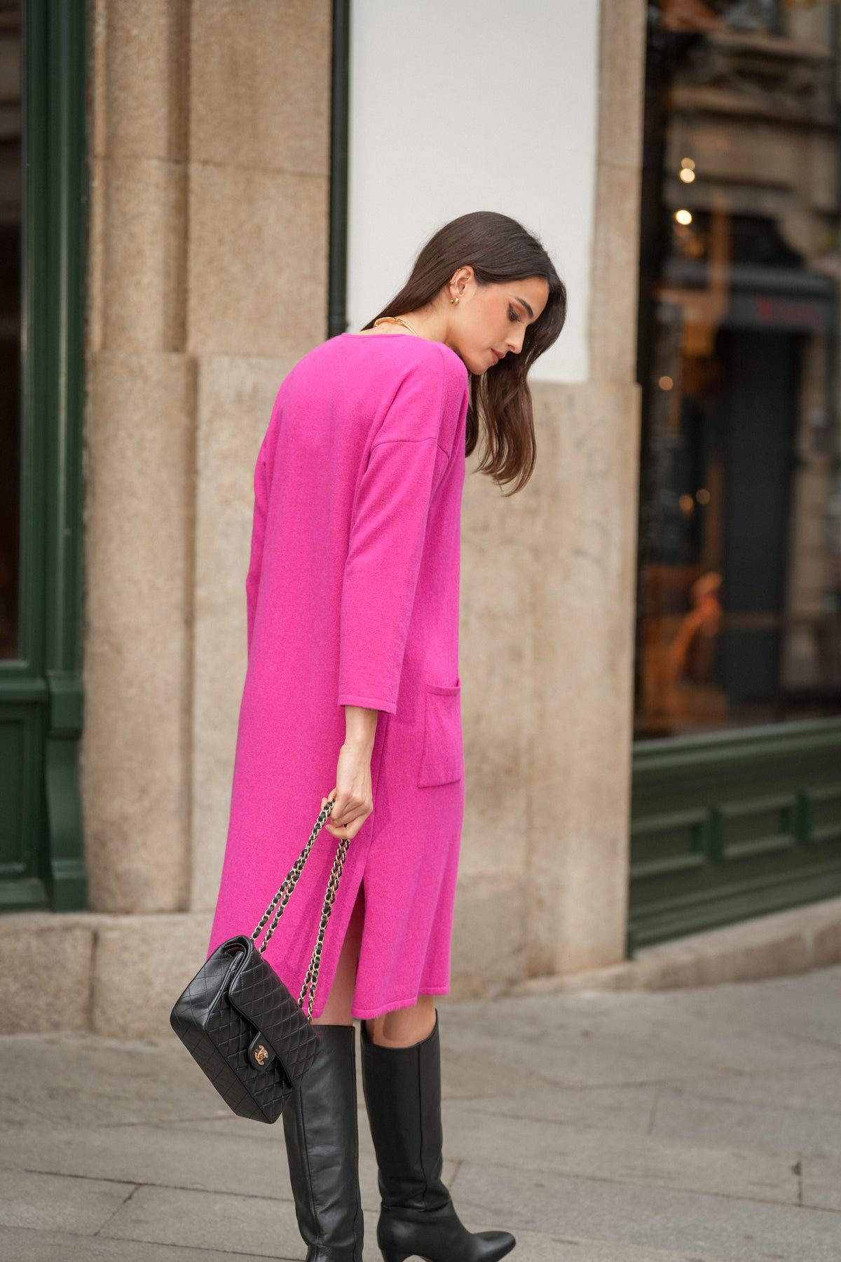Vestido Malha com Bolsos