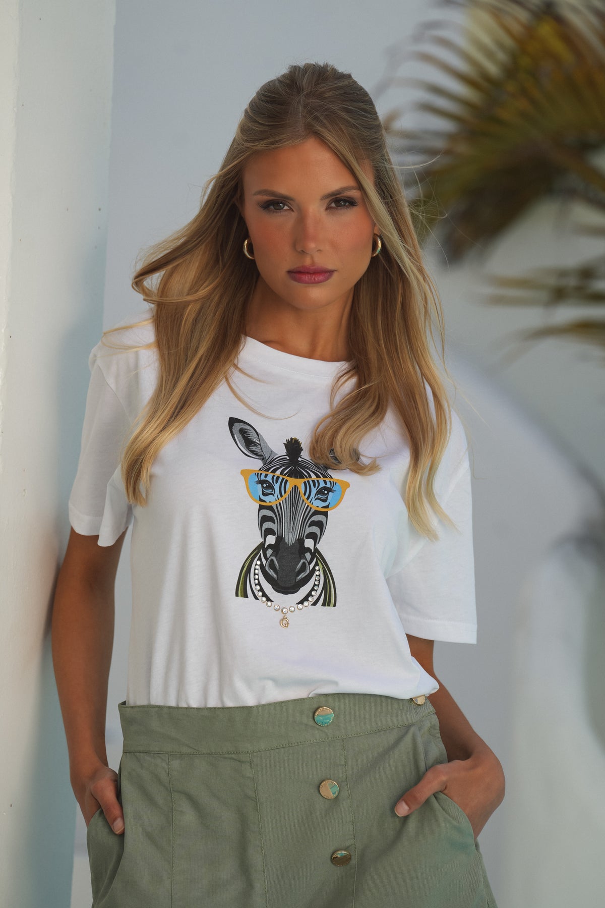 White Zebra Print T-Shirt
