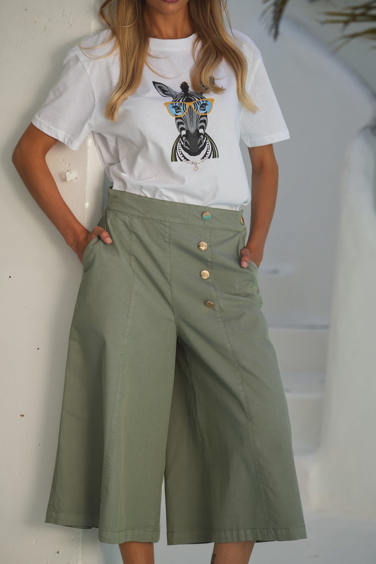 Culote Botões Decorativos