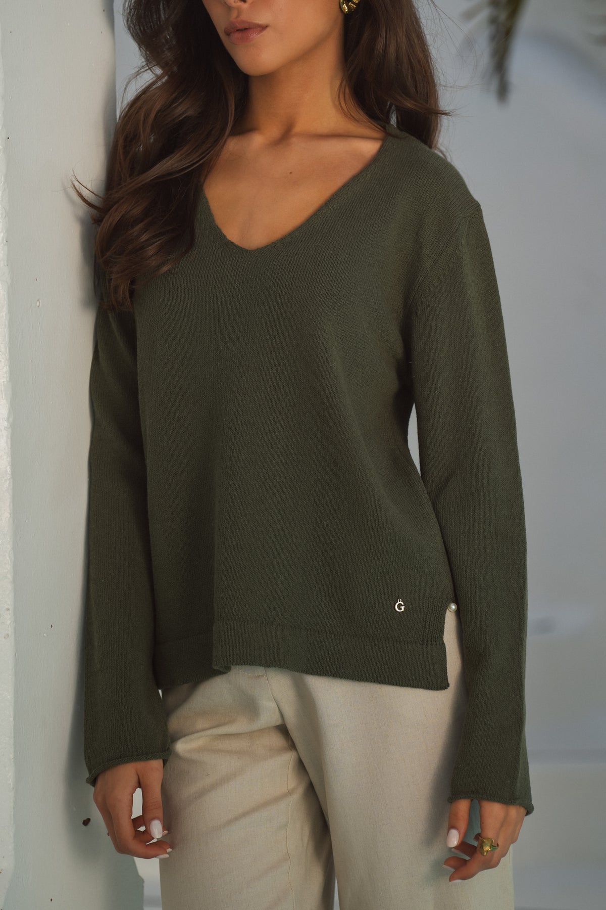 Camisola de Malha Decote em V