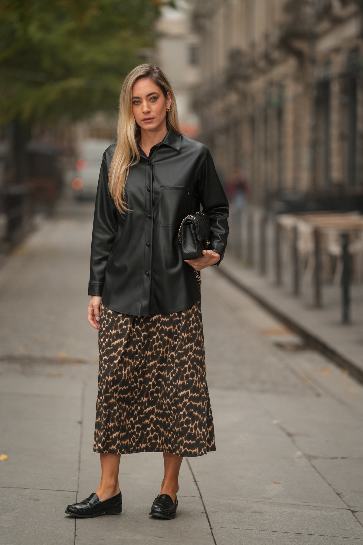 Saia Animal Print em Viscose