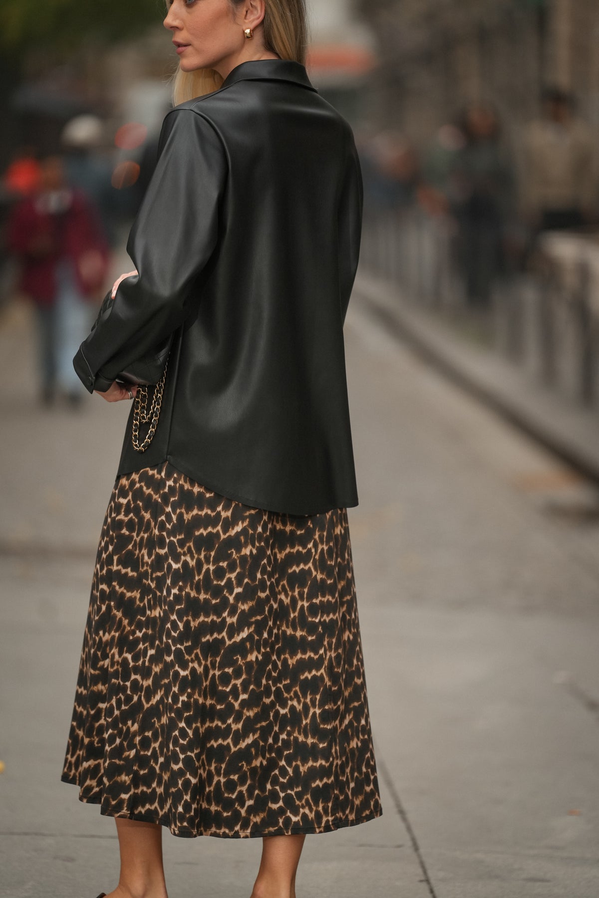 Saia Animal Print em Viscose