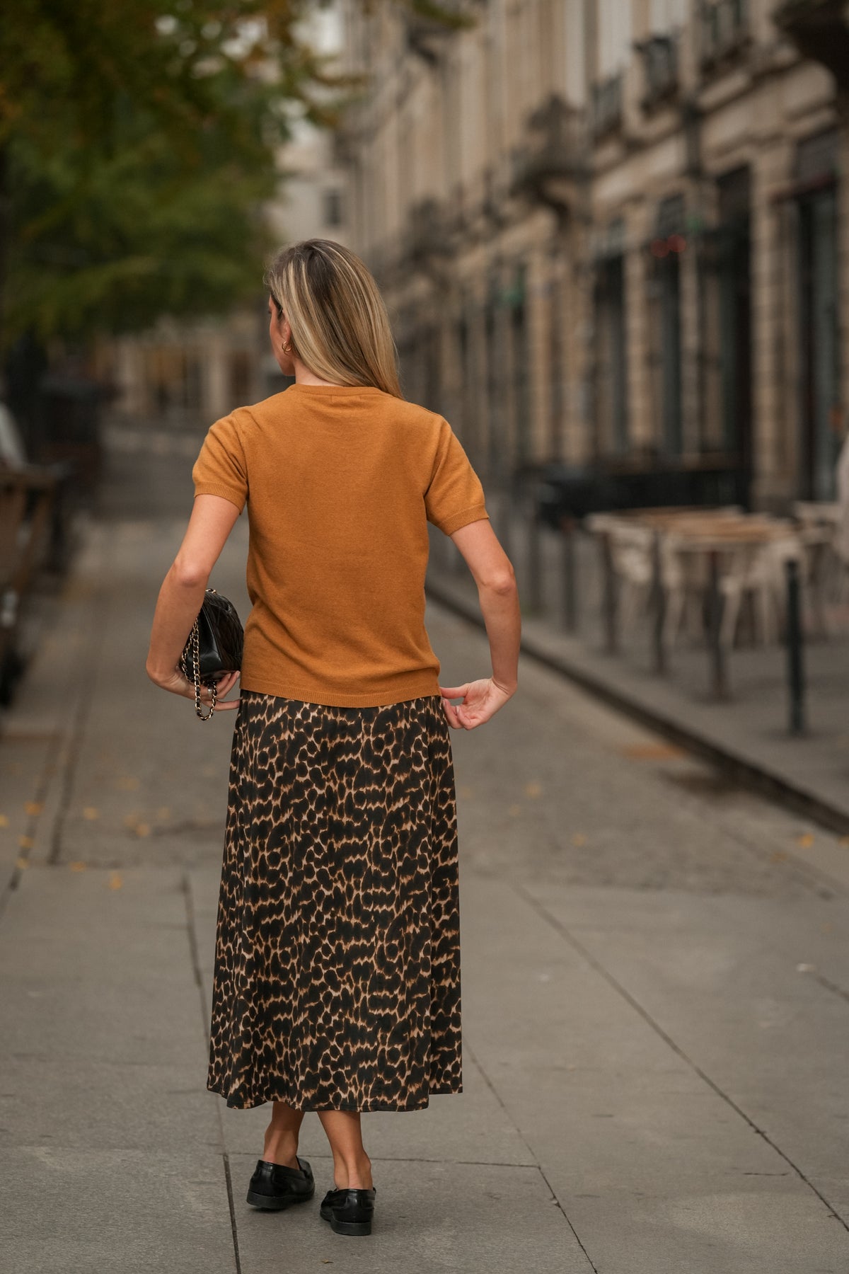 Saia Animal Print em Viscose