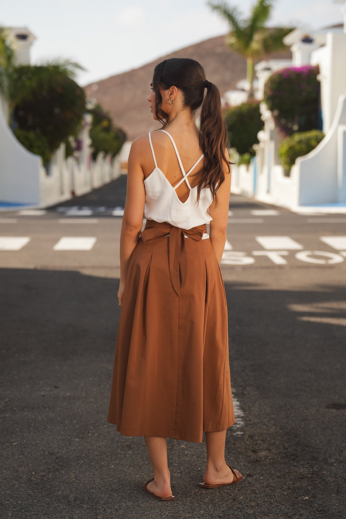 Saia Midi Cintura Subida