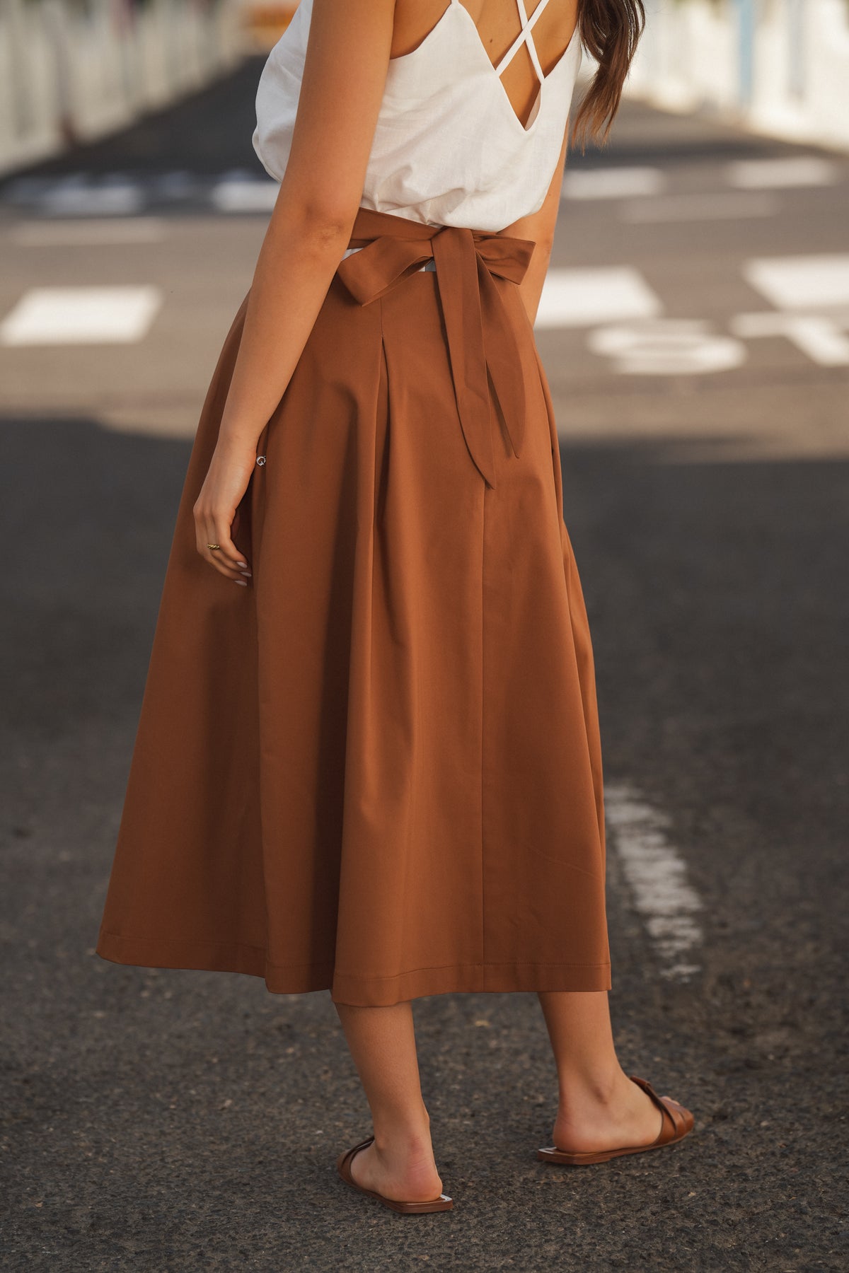 Saia Midi Cintura Subida