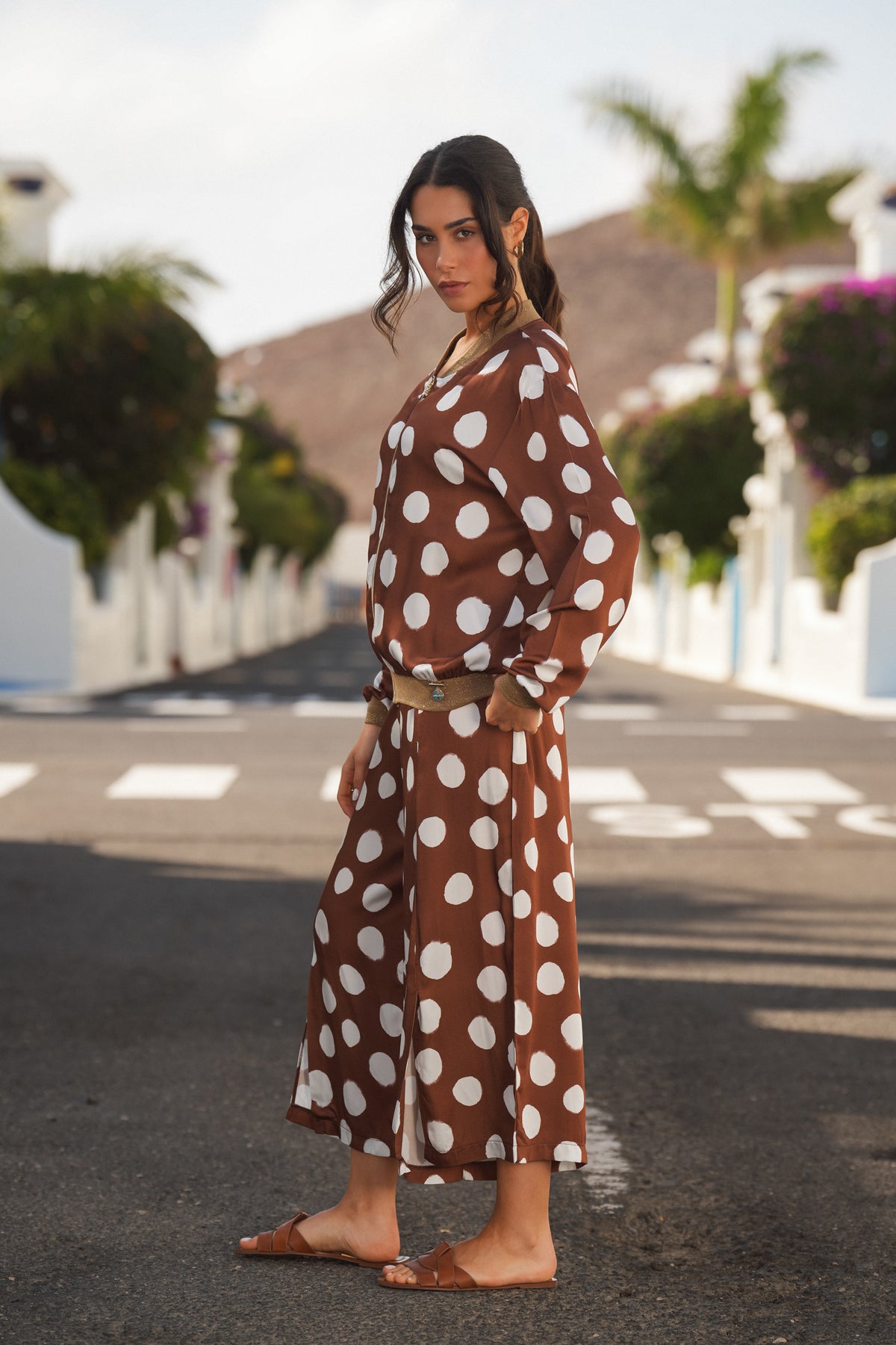 Bomber Jacket with Polka Dot Pattern