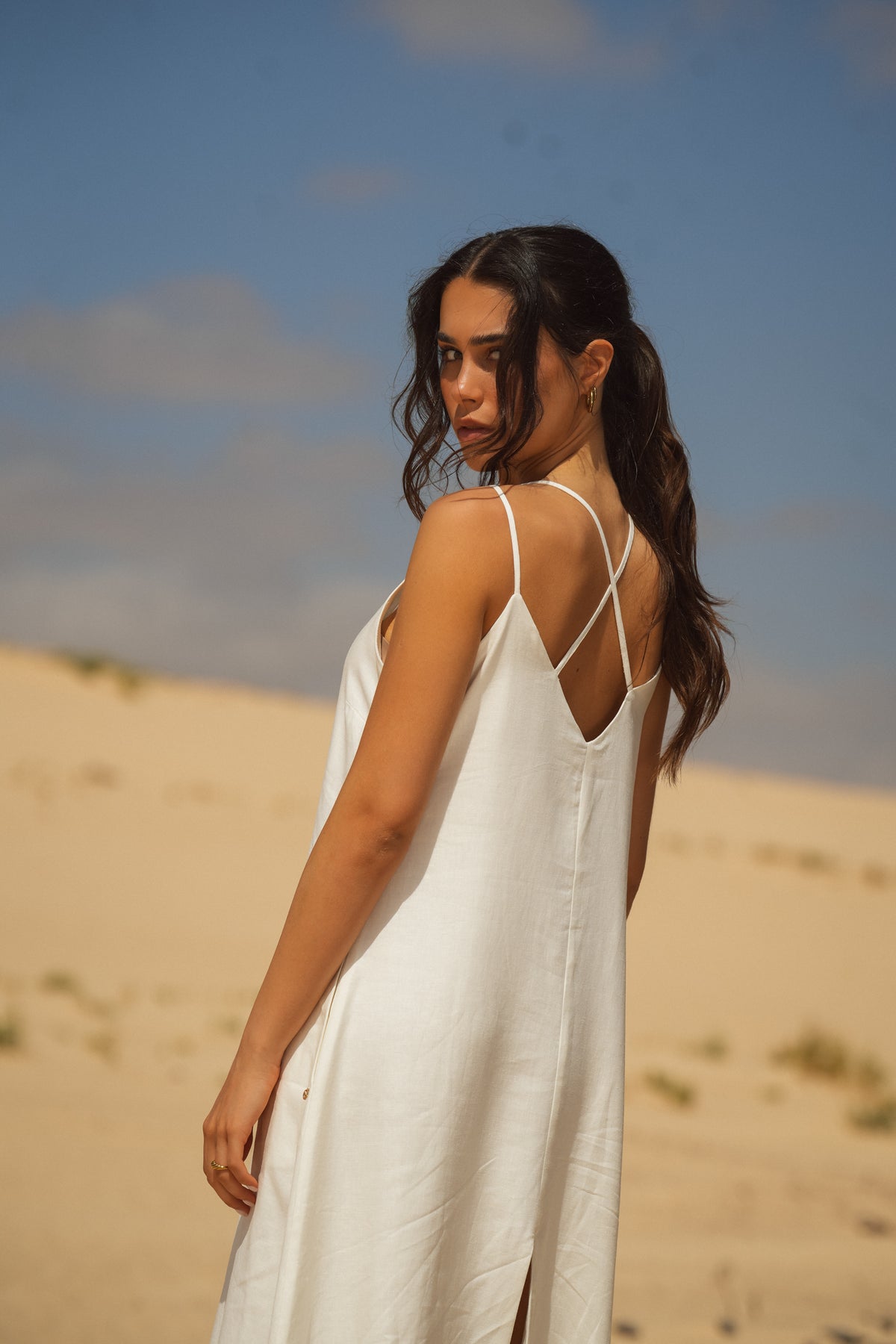 Vestido Comprido em Linho